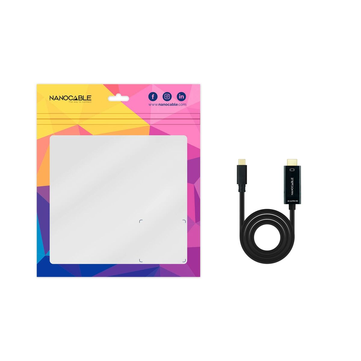 USB-C to HDMI Cable NANOCABLE 10.15.5102 1,8 m Black USB-C to HDMI Cable NANOCABLE 10.15.5102 1,8 m Black