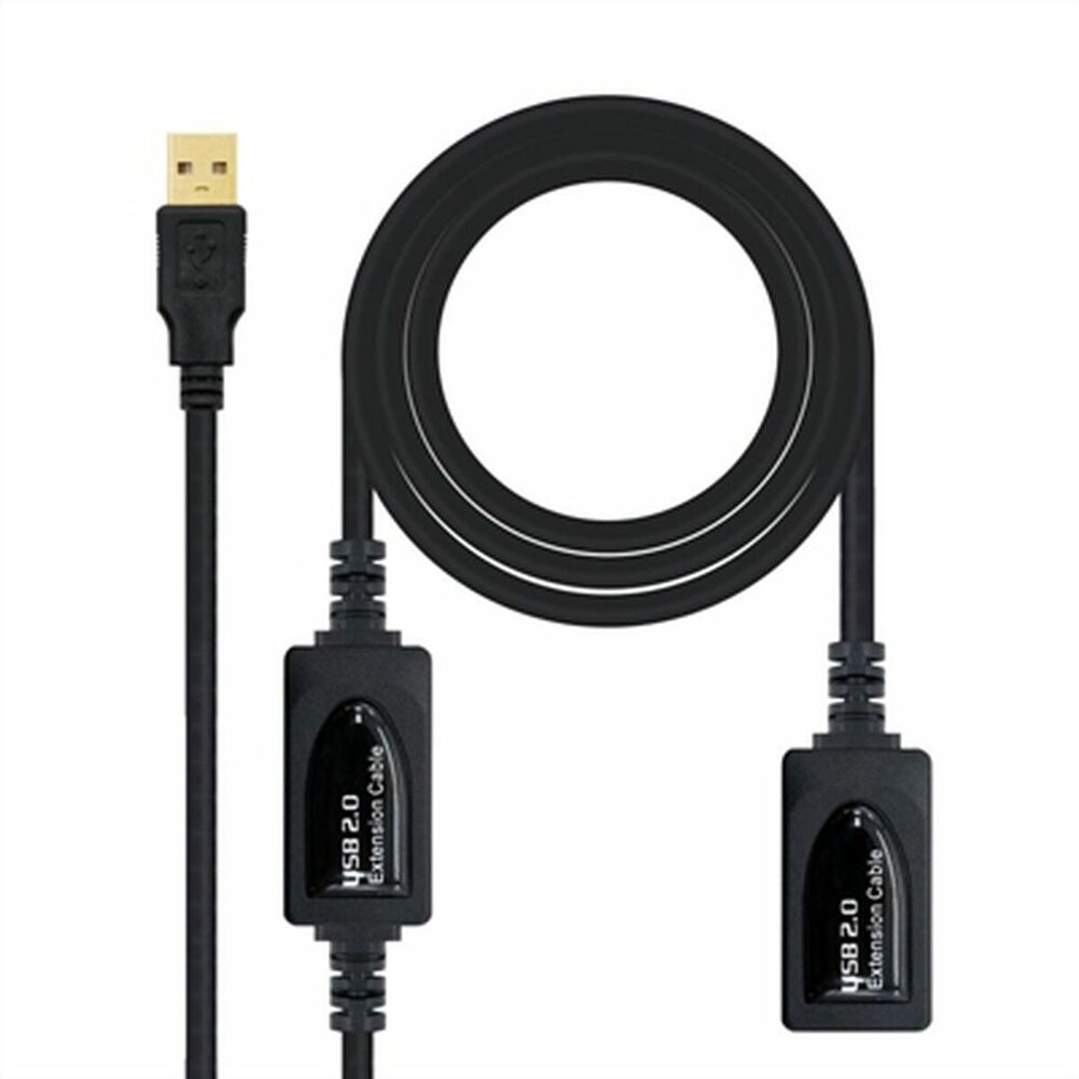 USB Extension Cable NANOCABLE 10.01.0212 10 m Black 10 m USB Extension Cable NANOCABLE 10.01.0212 10 m Black 10 m