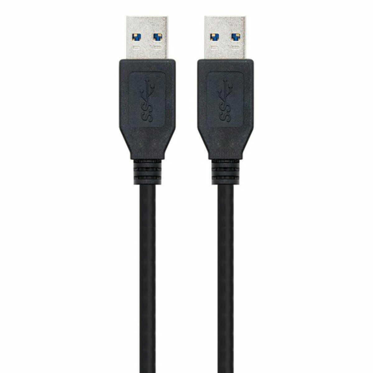 USB 3.0 A to USB A Cable NANOCABLE 10.01.1002-BK Black 2 m