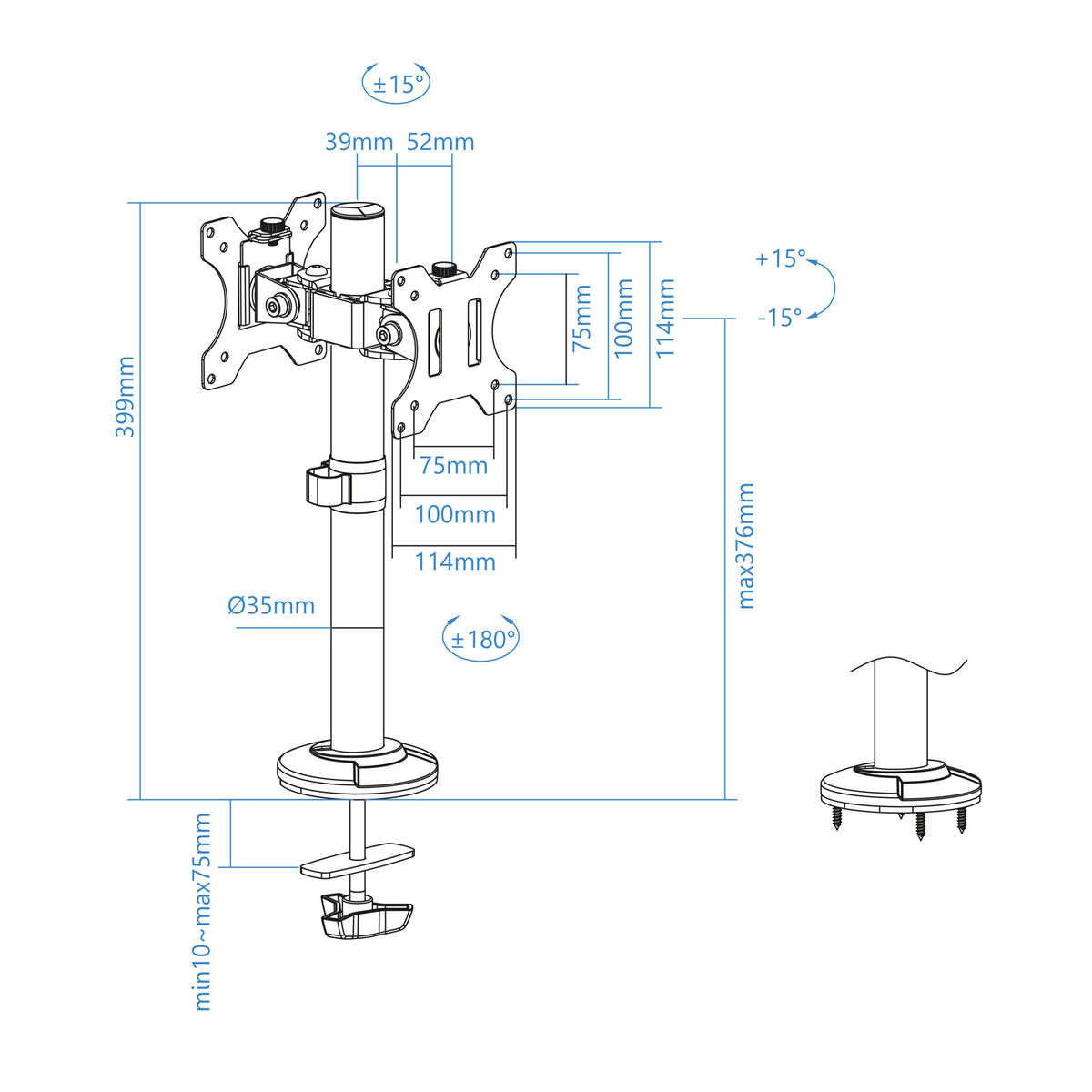 Screen Table Support TooQ DB1132TN-B 17″ 32″