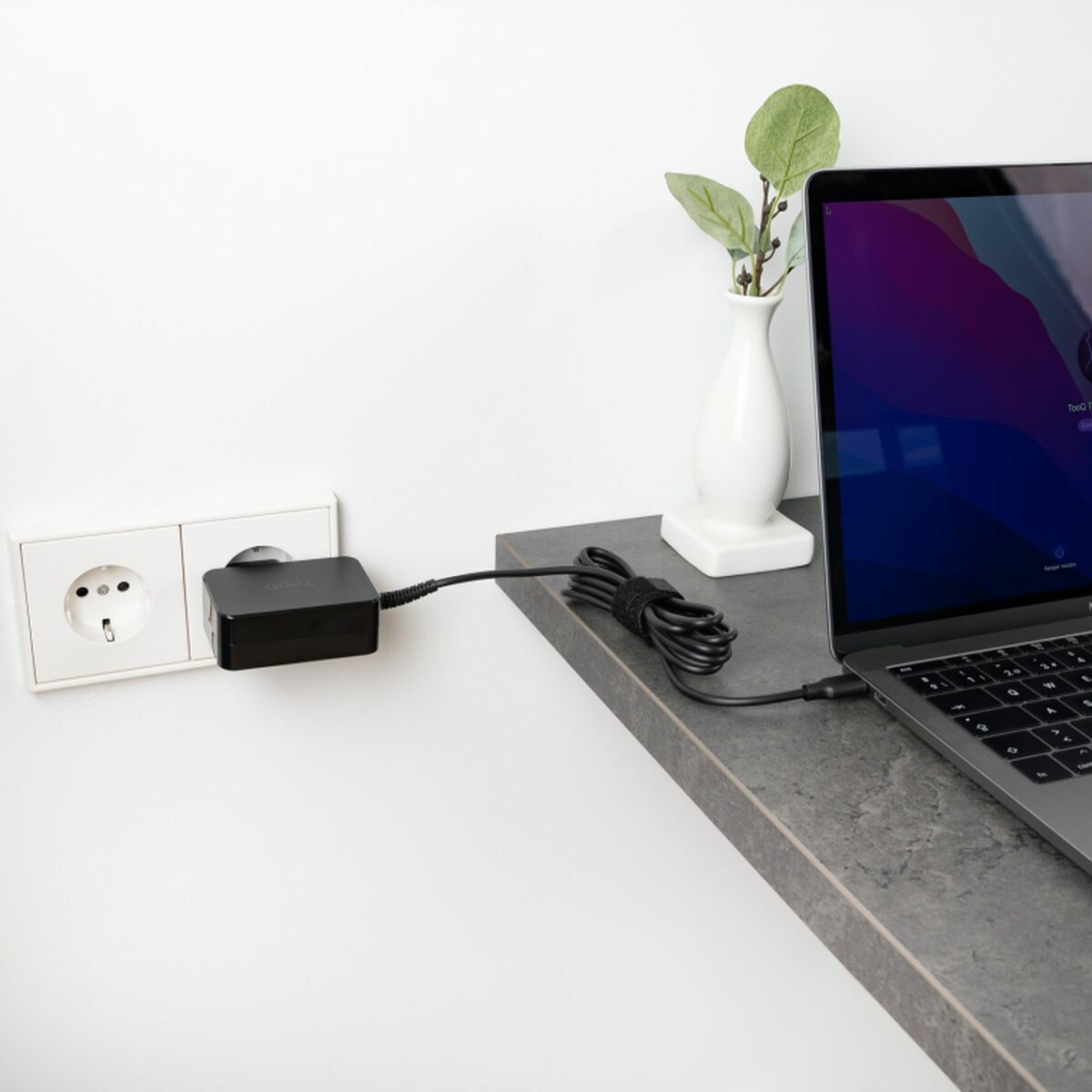 Wall Charger TooQ TQLC-USBCGAN45PD Black 45 W