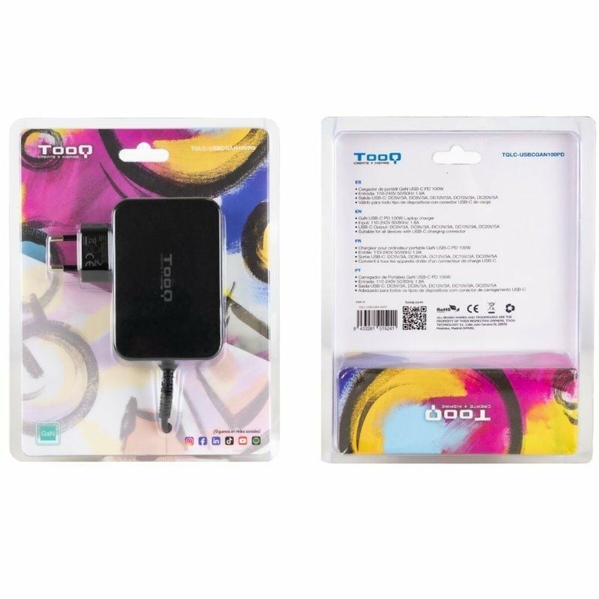 Laptop Charger TooQ TQLC-USBCGAN100PD 100 W