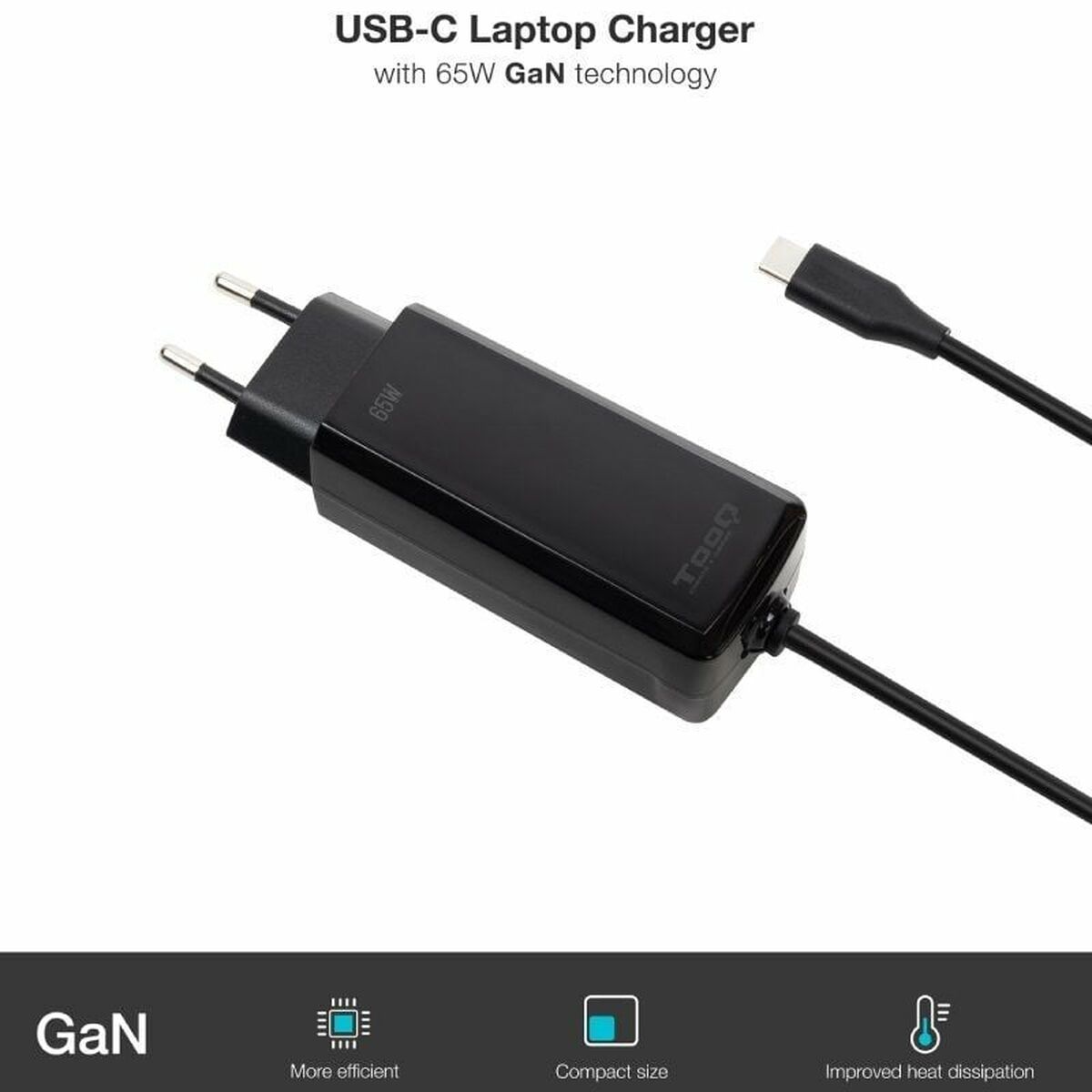 Laptop Charger TooQ TQLC-USBCGAN65PD-C 65 W