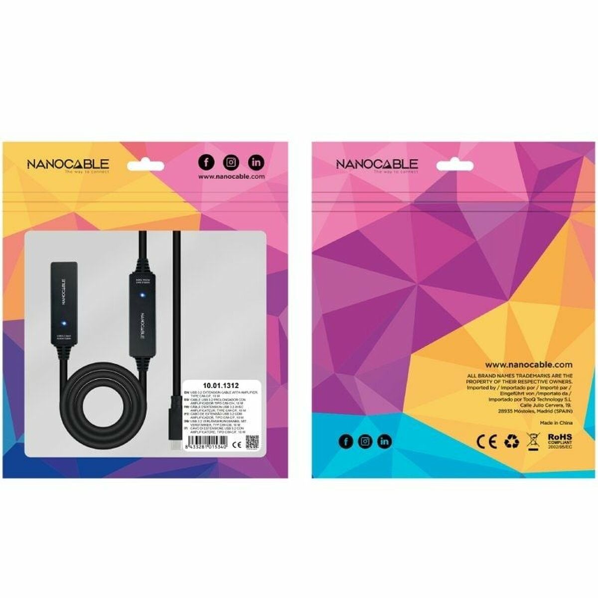 USB Cable NANOCABLE 10.01.1312
