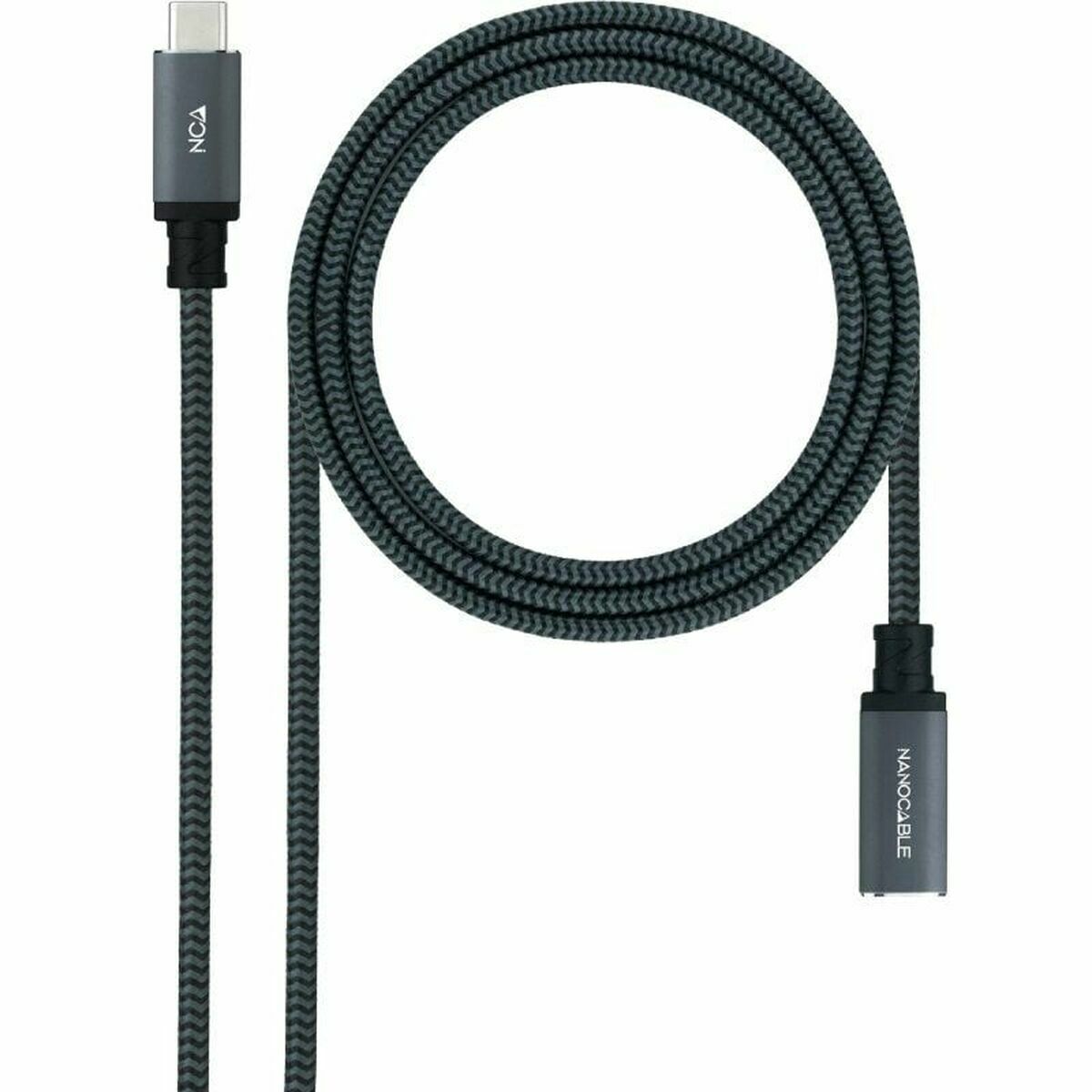 USB Cable NANOCABLE USB 3.2 GEN2x2 100W C/M-H Black 2 m