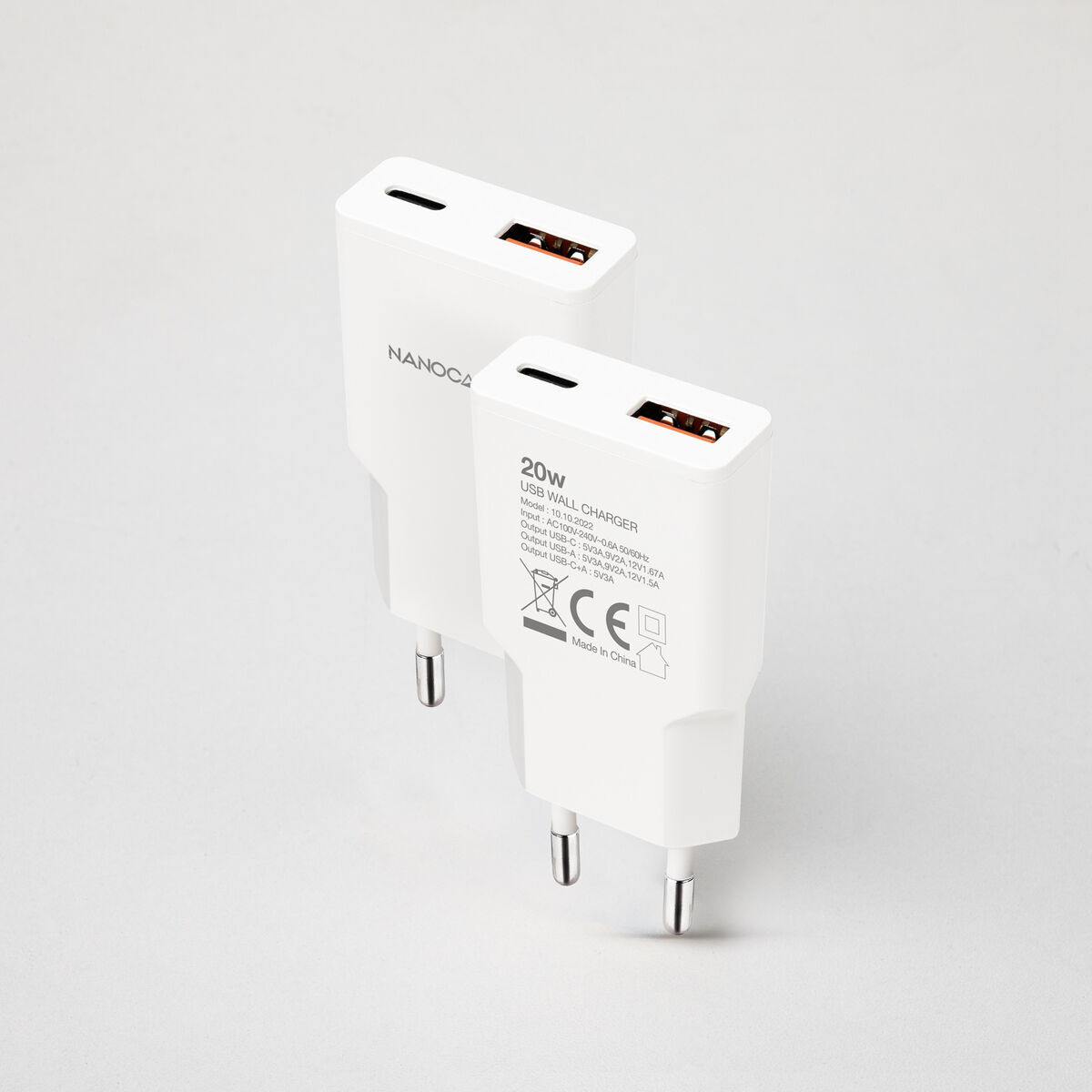 Wall Charger NANOCABLE 10.10.2022 White 20 W