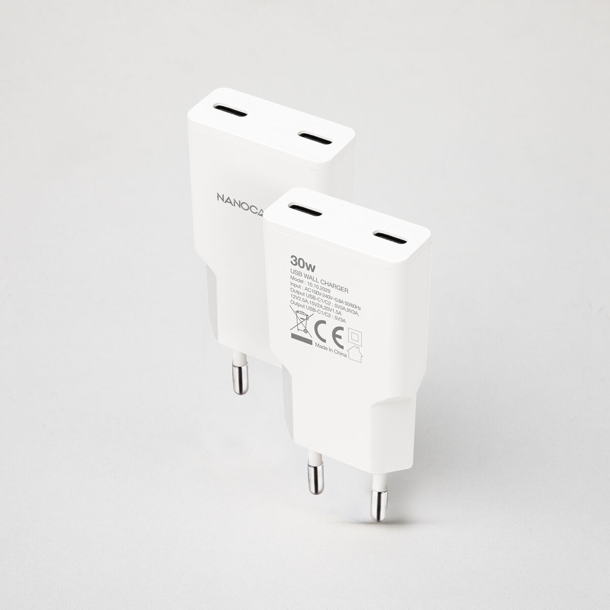 Wall Charger NANOCABLE 10.10.2029 White 30 W