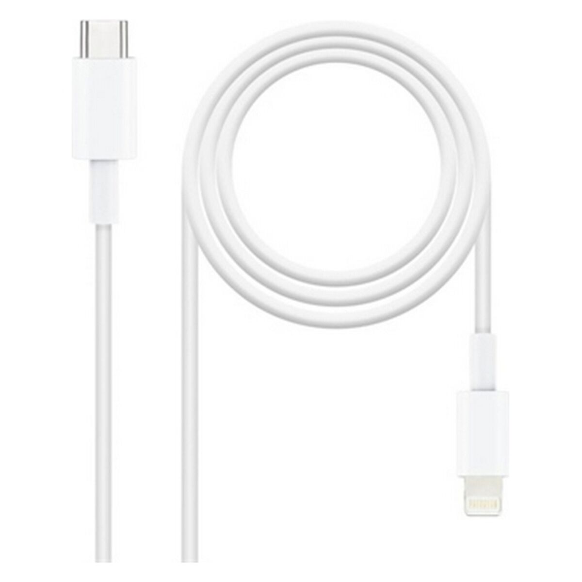 Lightning Cable NANOCABLE 10.10.0602 White 2 m Lightning Cable NANOCABLE 10.10.0602 White 2 m