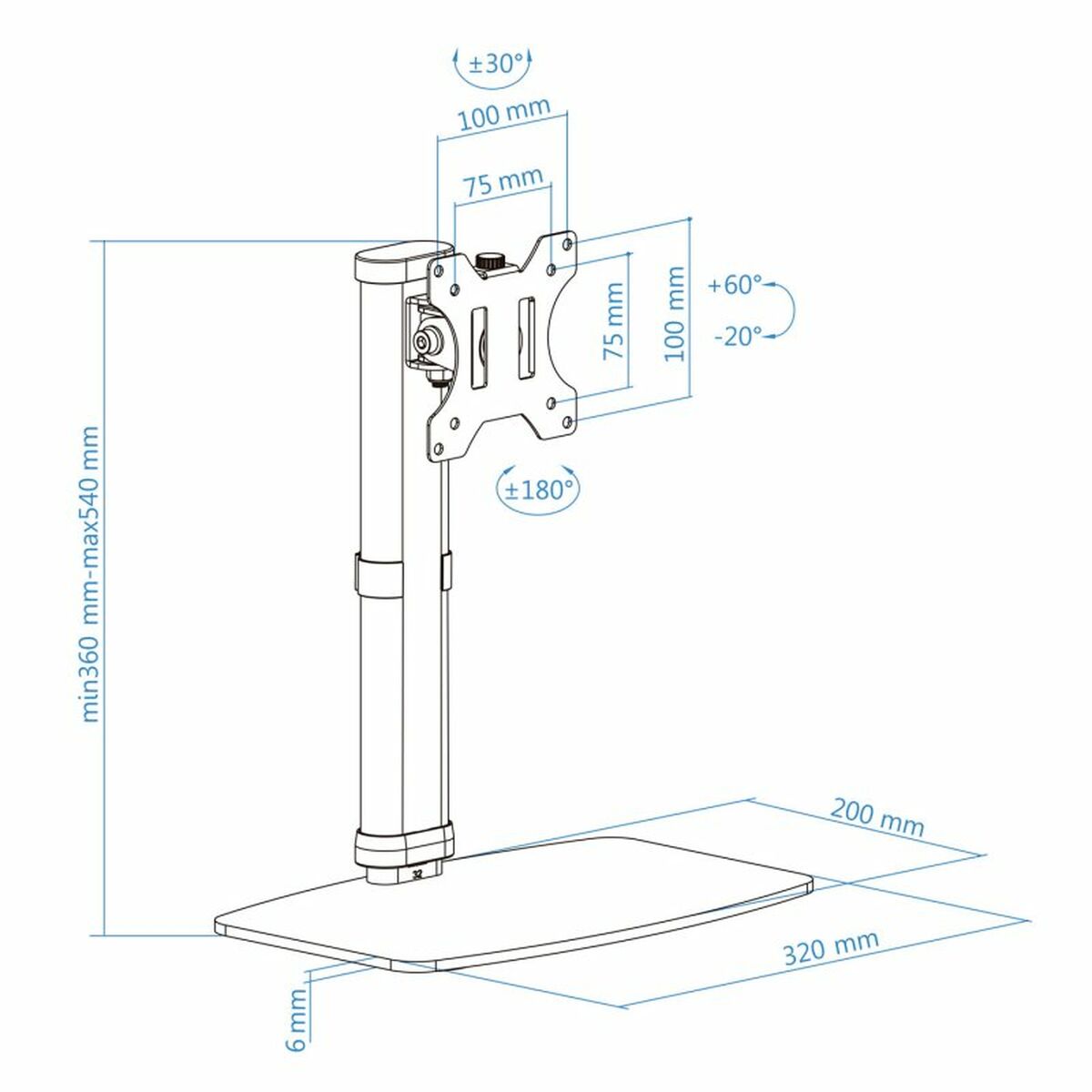 TV Mount TooQ DB1127TN-W 6 Kg 17″-27″