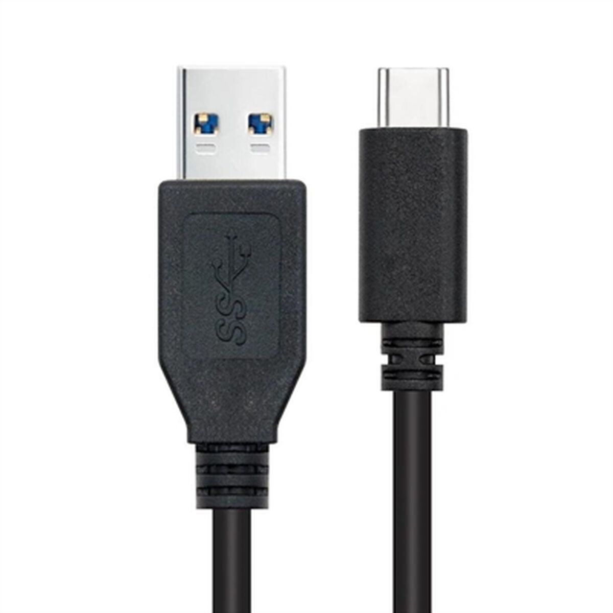 USB A to USB-C Cable NANOCABLE 10.01.4002 Black 2 m (1 Unit) USB A to USB-C Cable NANOCABLE 10.01.4002 Black 2 m (1 Unit)