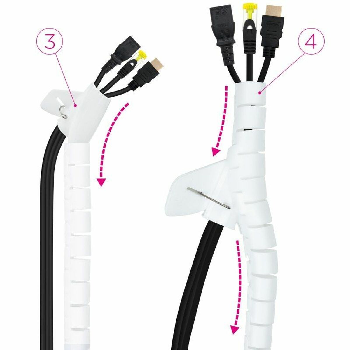 Cable Organiser NANOCABLE 10.36.0002-W White Plastic Cable Organiser NANOCABLE 10.36.0002-W White Plastic