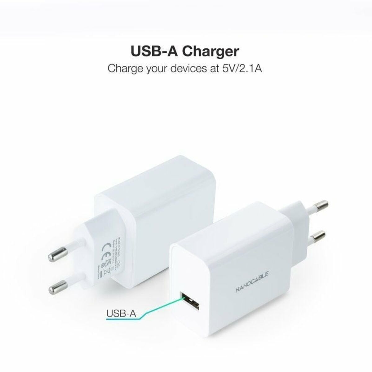 Wall Charger NANOCABLE 10.10.2003 White (1 Unit)