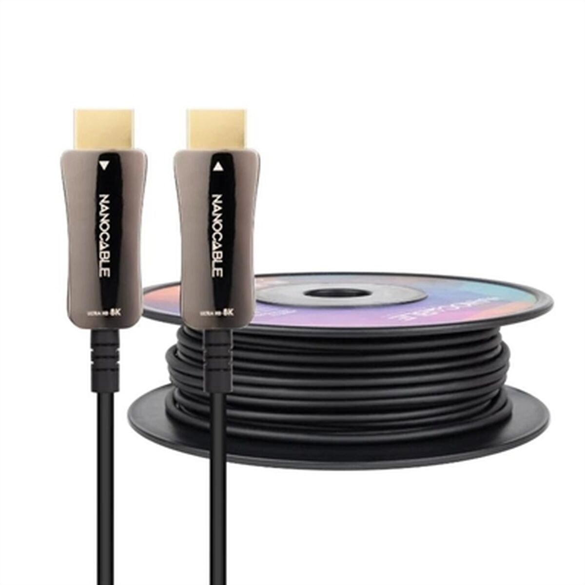 HDMI Cable NANOCABLE 10.15.2160 60 m Black 8K Ultra HD 48 Gbit/s HDMI Cable NANOCABLE 10.15.2160 60 m Black 8K Ultra HD 48 Gbit/s