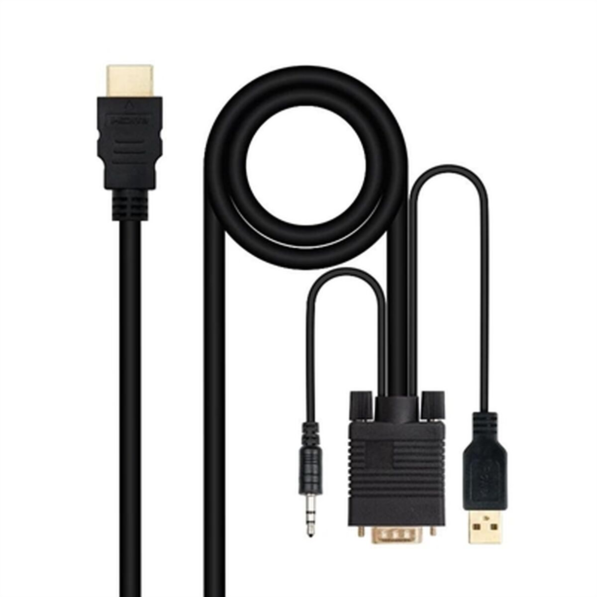 HDMI to VGA with Audio Adapter NANOCABLE 10.15.4350 1,8 m Black HDMI to VGA with Audio Adapter NANOCABLE 10.15.4350 1,8 m Black