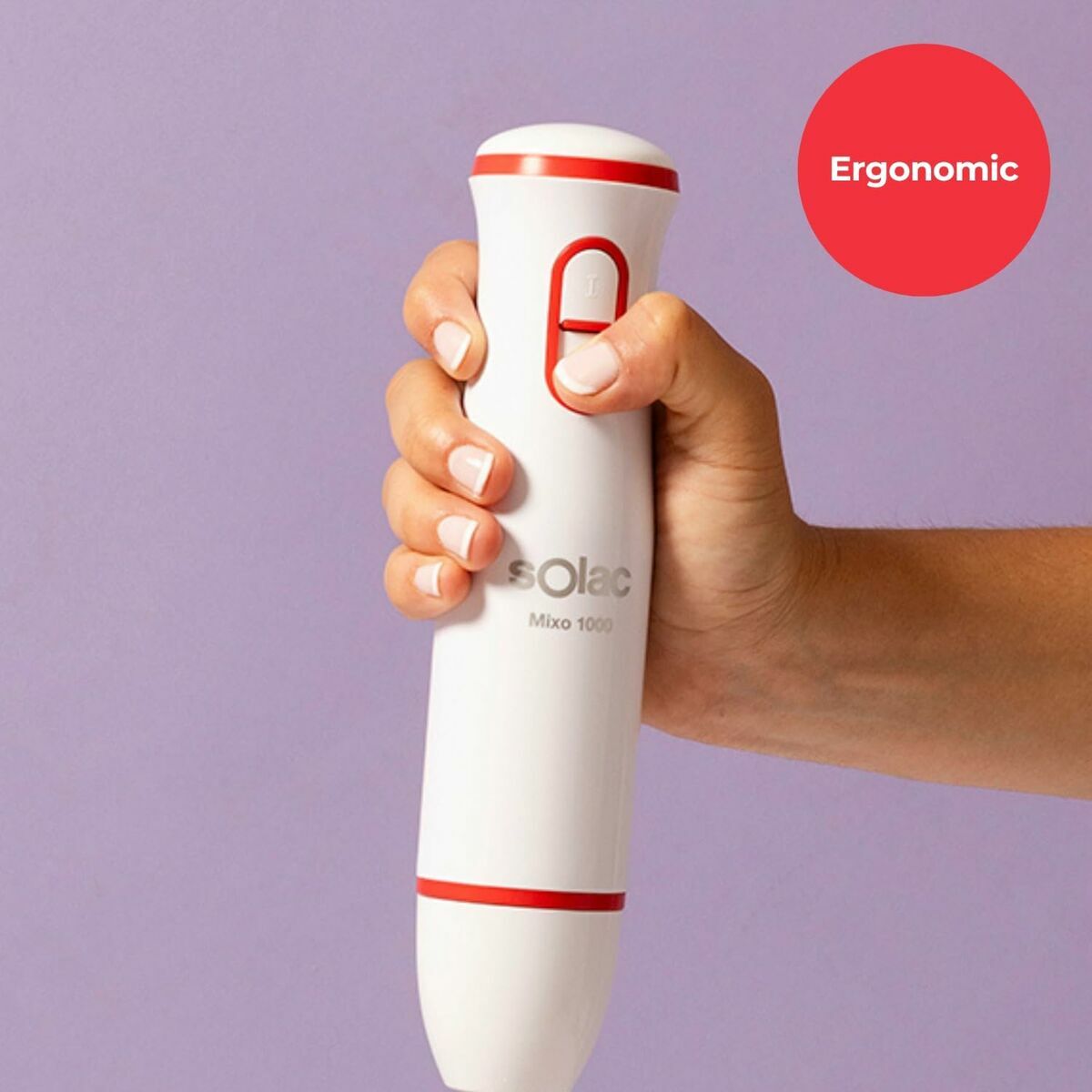 Hand-held Blender Solac BA5625 White Red 1000 W