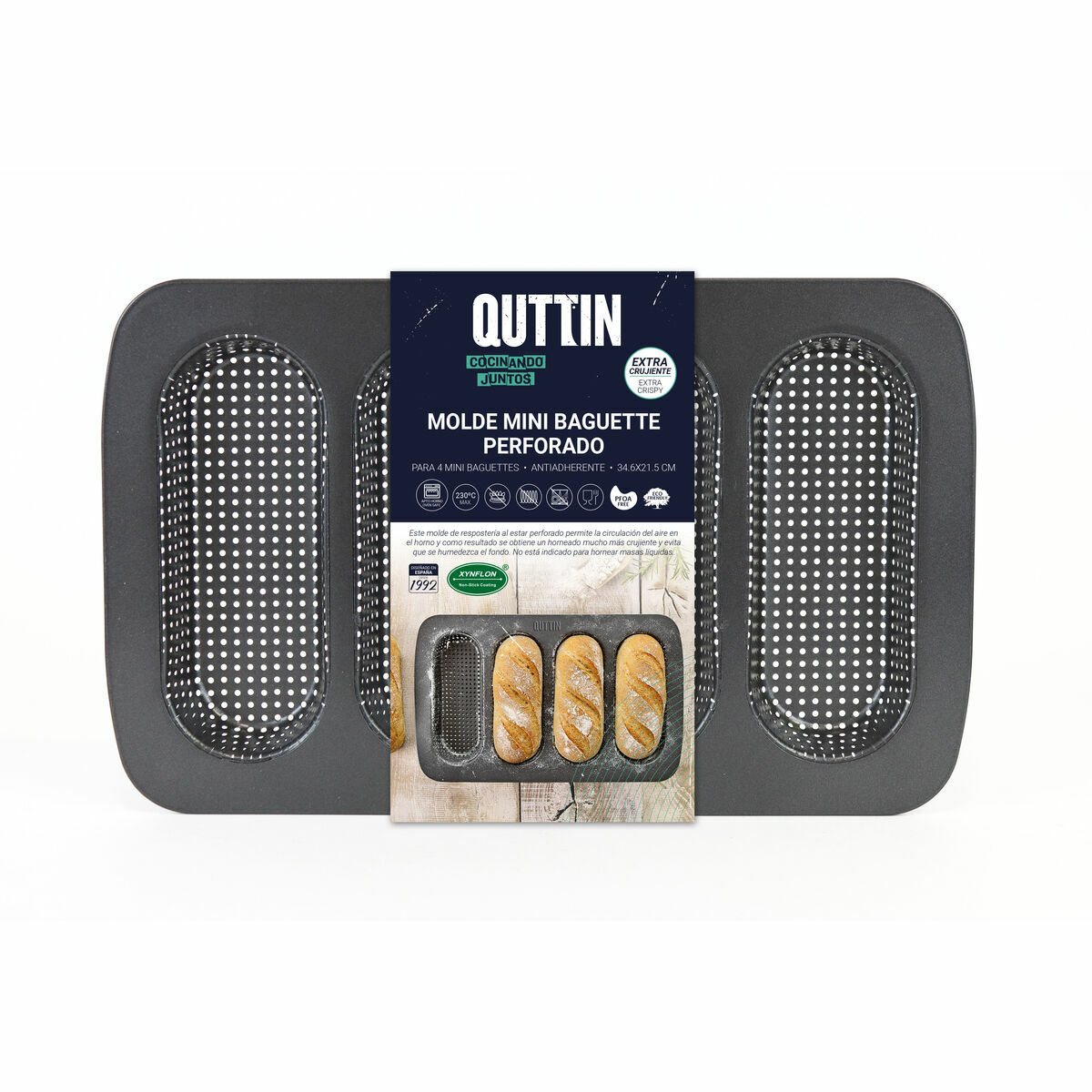 Baguette Mould Quttin Baguette 34,6 x 21,5 x 3 cm (12 Units)