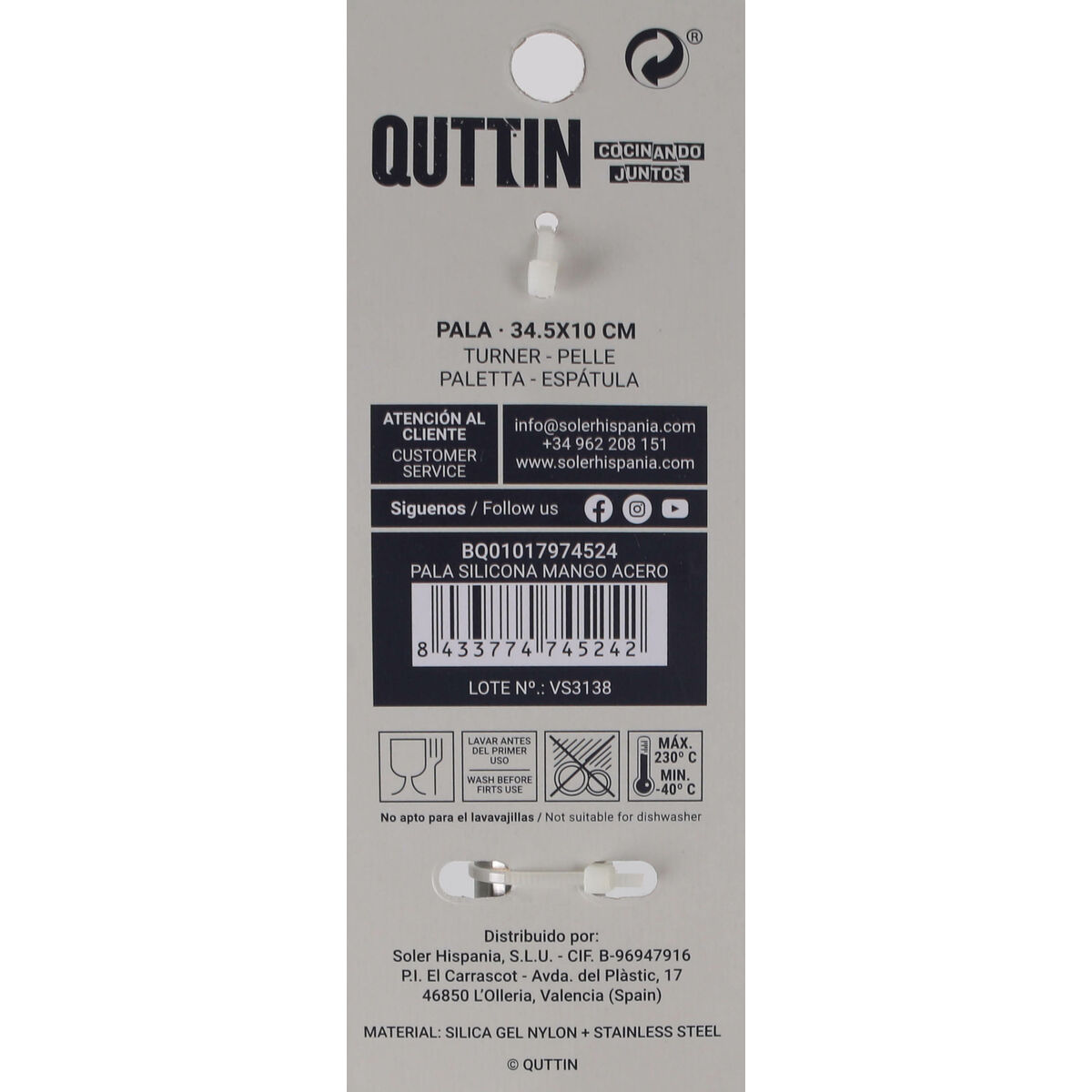 Spatula for Griddle Quttin Silicone Stainless steel Steel