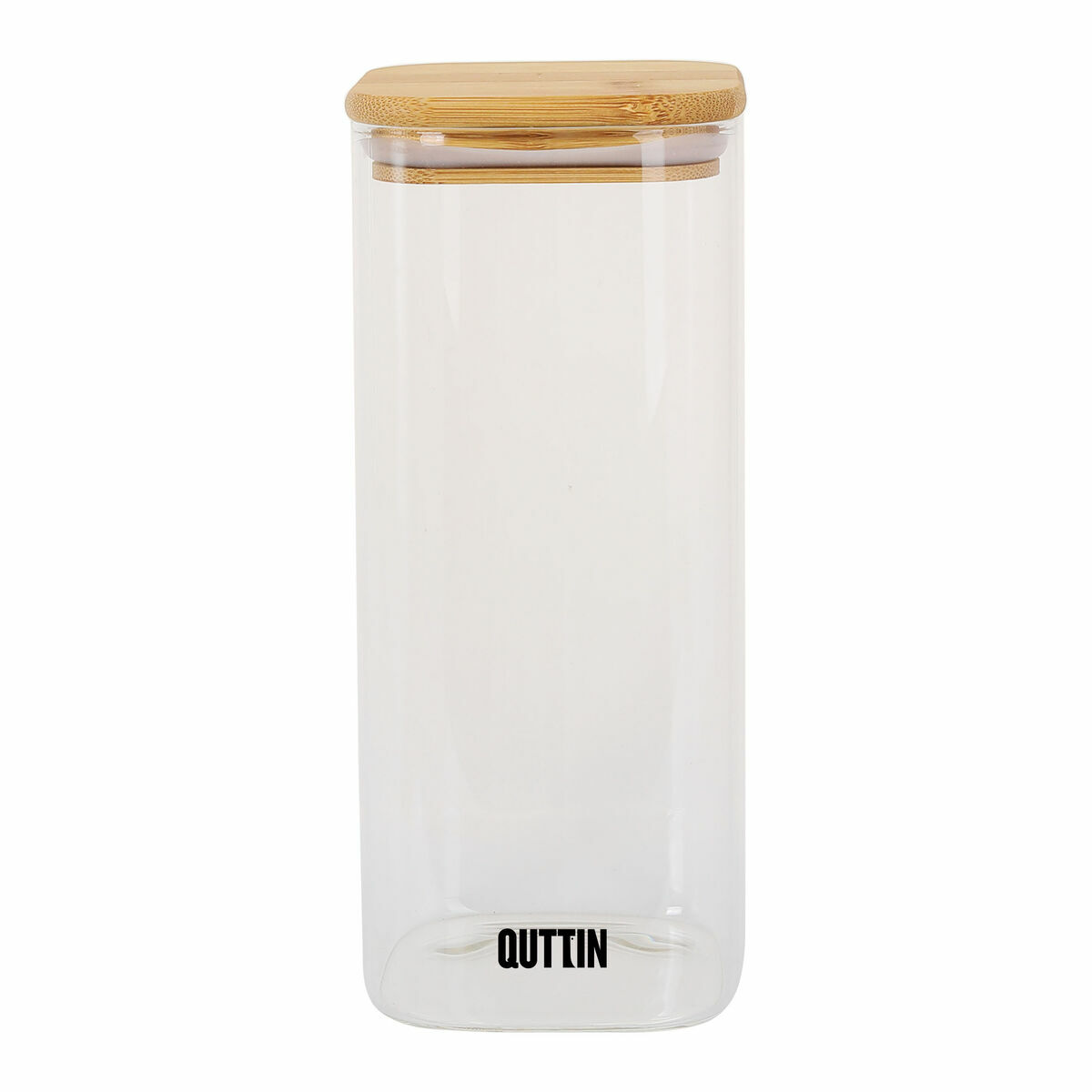 Food Preservation Container Quttin Bamboo Borosilicate Glass 1 L (12 Units)