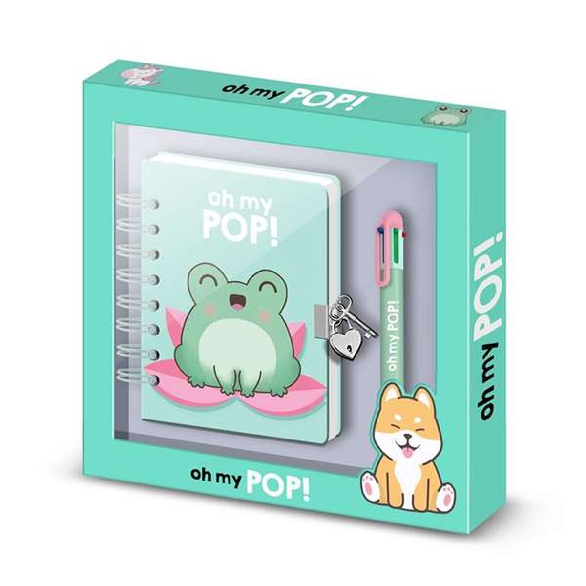 Spiral Notebook with Pen Oh My Pop! Turquoise 24 x 23 x 2,5 cm A5 Spiral Notebook with Pen Oh My Pop! Turquoise 24 x 23 x 2,5 cm A5