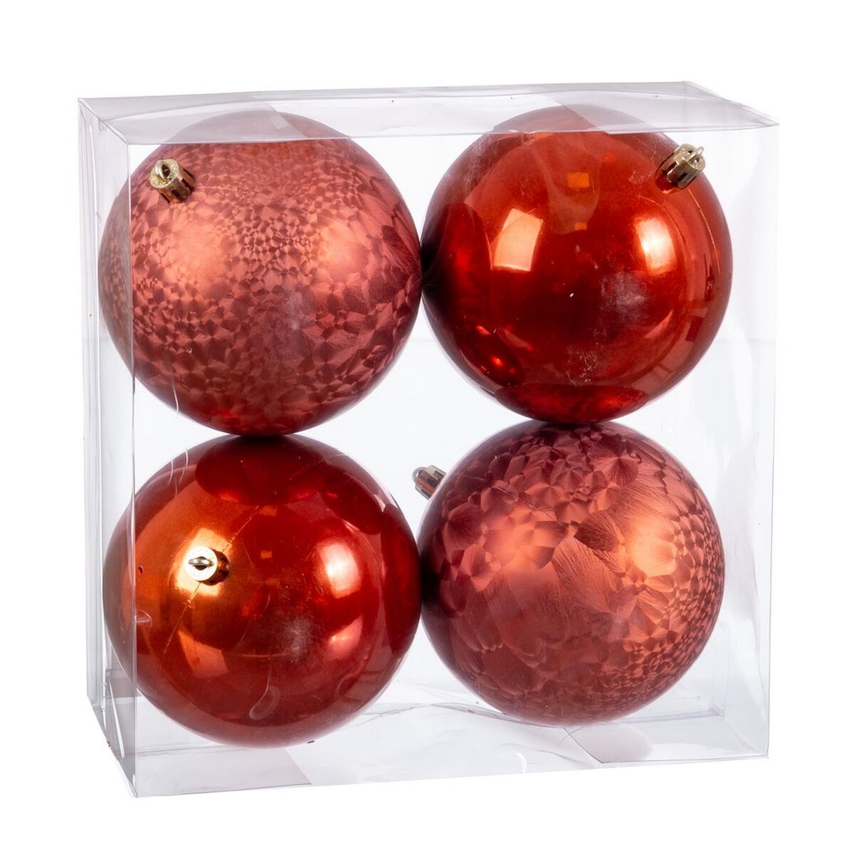 Christmas Baubles Copper Plastic 10 x 10 x 10 cm (4 Units) Christmas Baubles Copper Plastic 10 x 10 x 10 cm (4 Units)