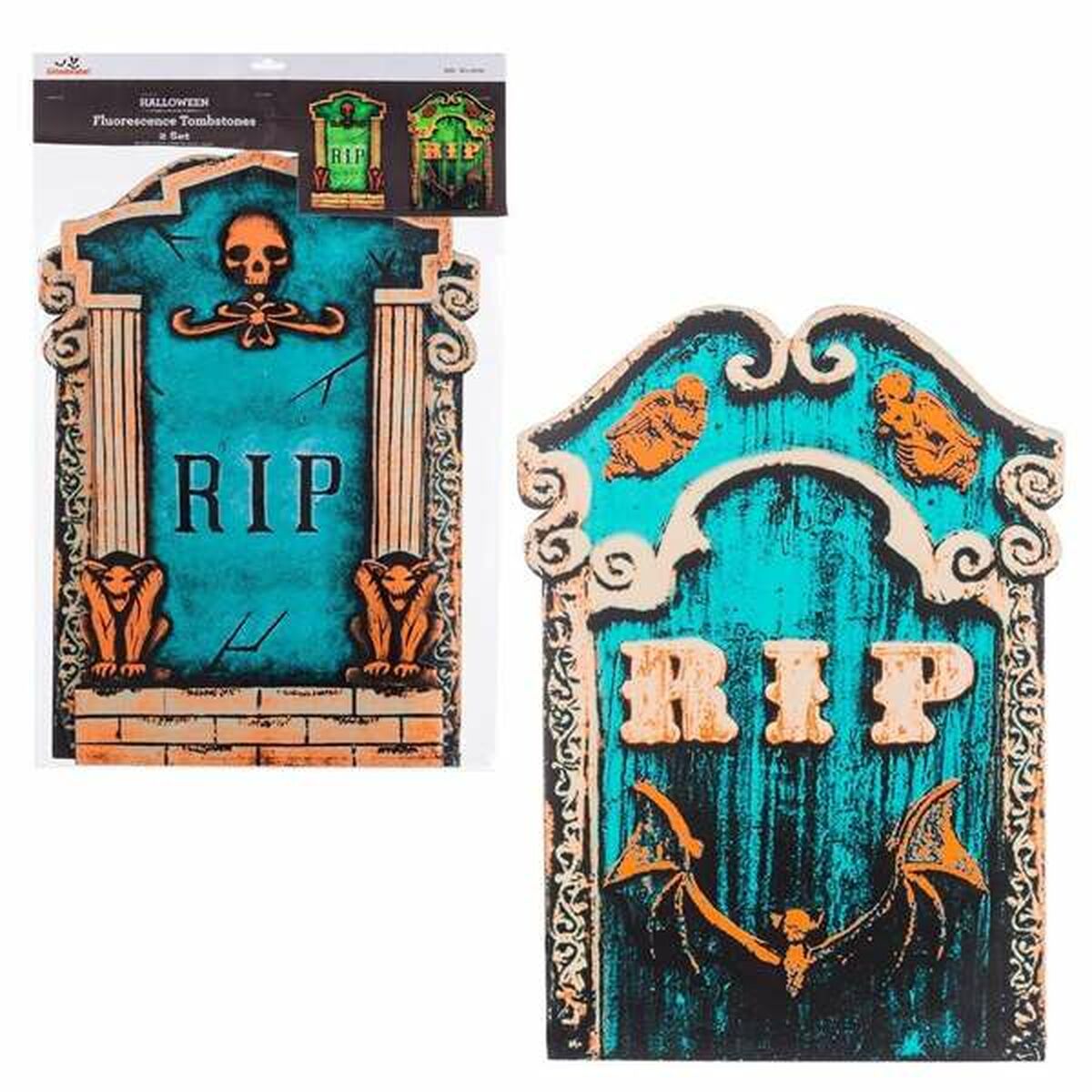 Halloween Decorations My Other Me Tombstone 39 X 0,5 X 59 Cm Fluorescent