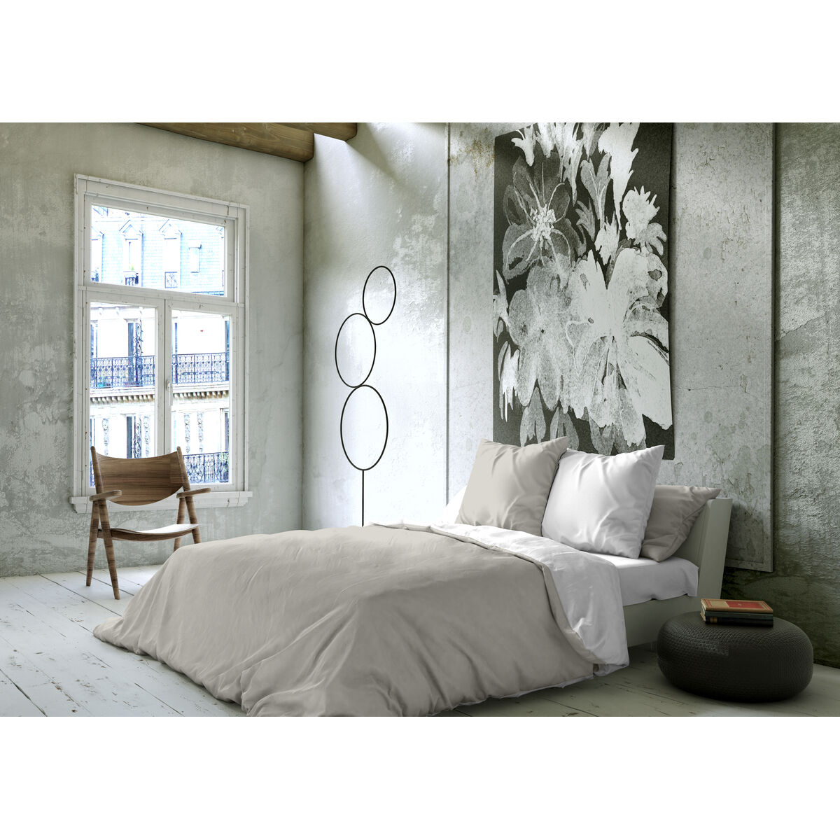 Nordic cover Naturals Colors Reversible White Light grey Single