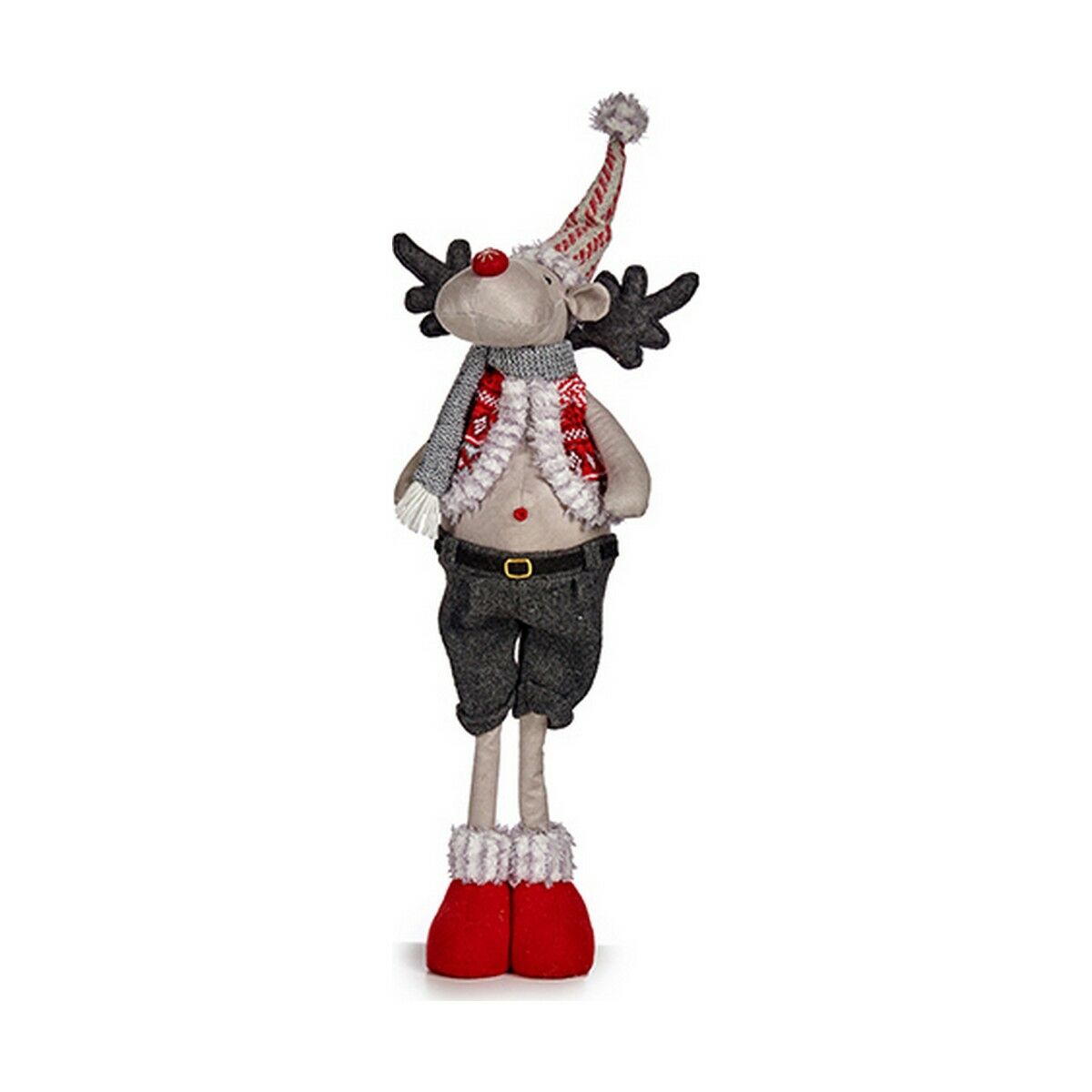Christmas Reindeer 13 x 65 x 18 cm Red Grey Christmas Reindeer 13 x 65 x 18 cm Red Grey