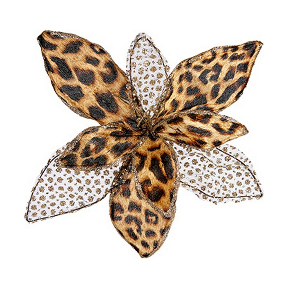 Decorative Flower Leopard Christmas Brown 35 x 35 x 35 cm Decorative Flower Leopard Christmas Brown 35 x 35 x 35 cm