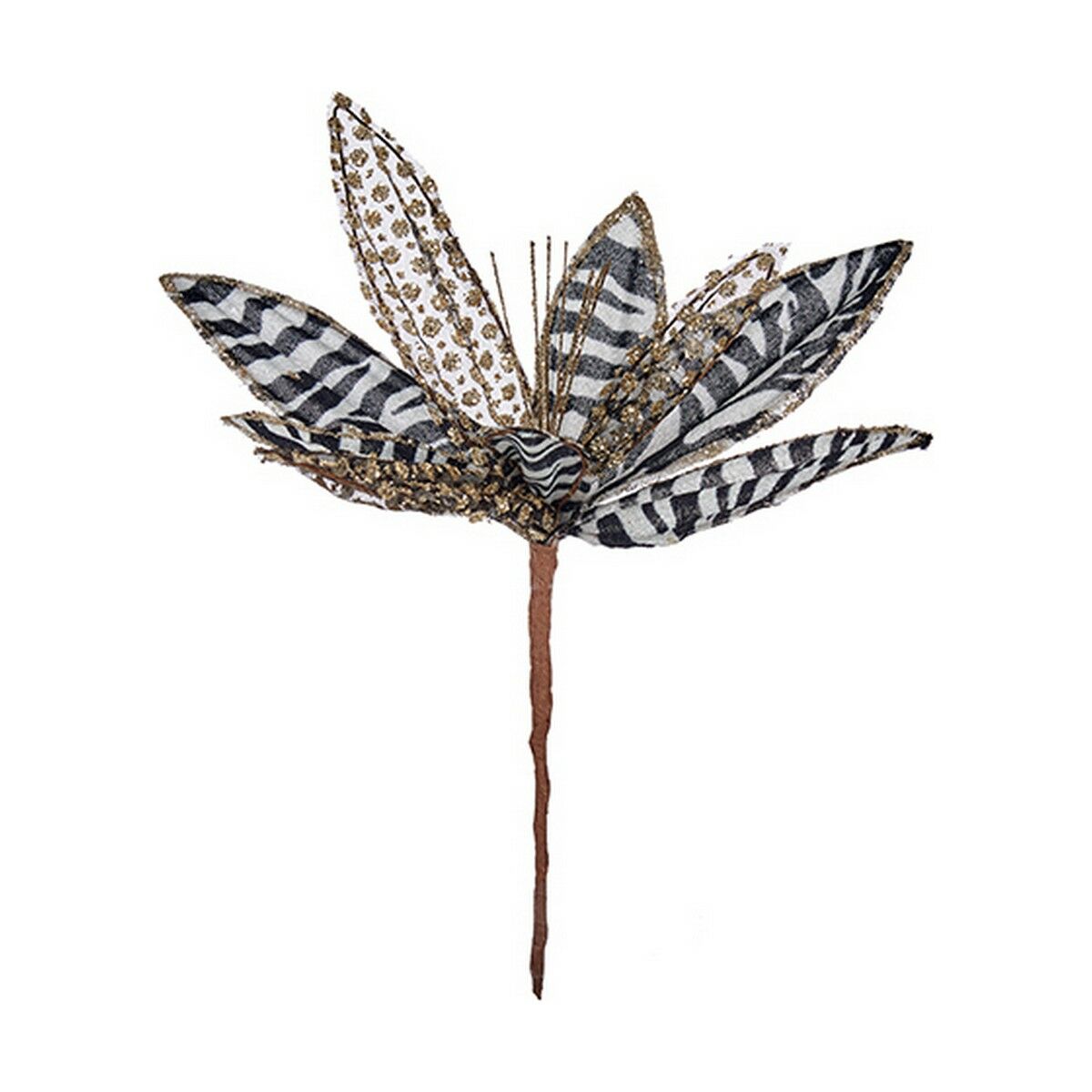 Decorative Flower Christmas Black White Plastic 25 x 27 x 25 cm Decorative Flower Christmas Black White Plastic 25 x 27 x 25 cm