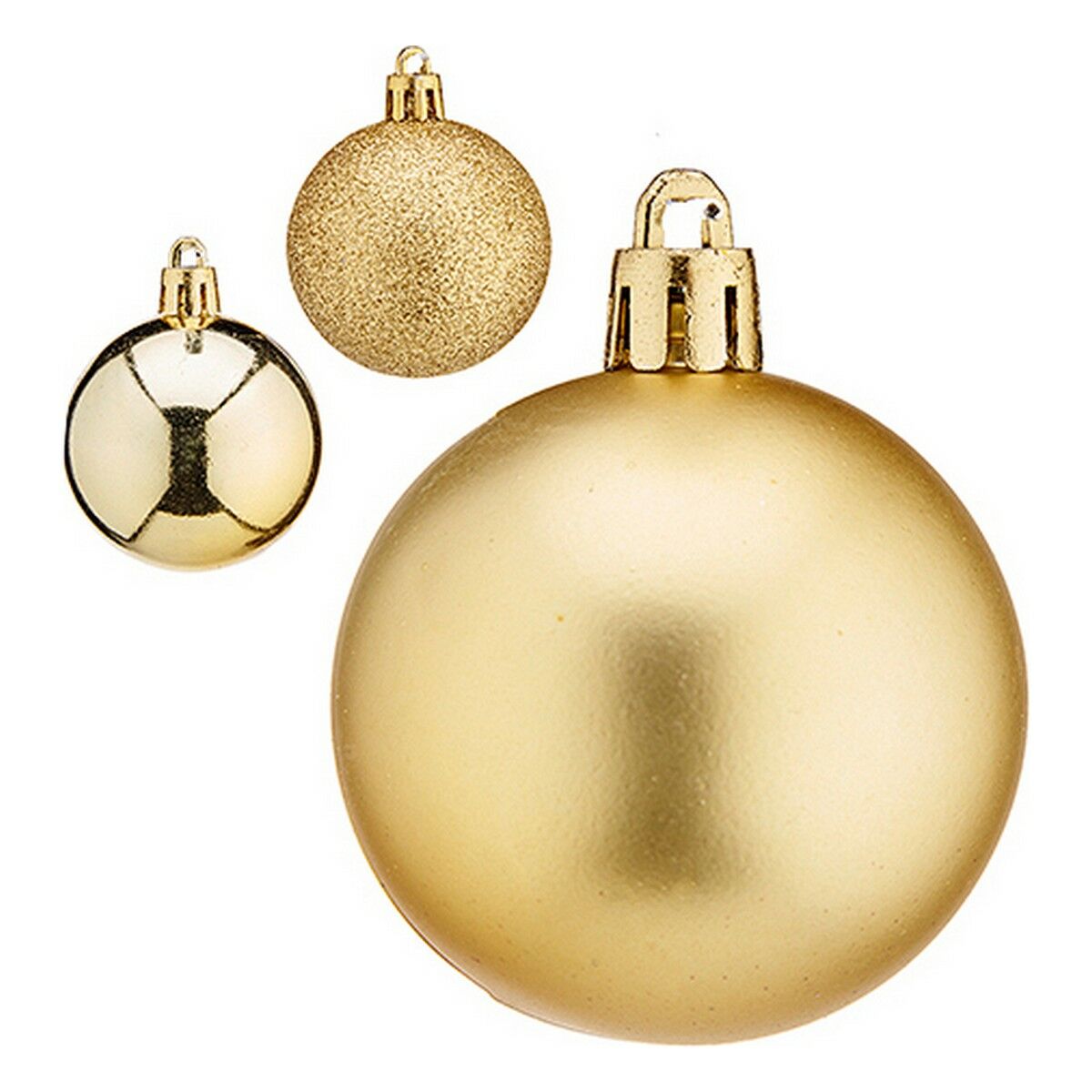 Christmas Bauble Ø 5 cm Golden Plastic 5 x 6 x 5 cm Christmas Bauble Ø 5 cm Golden Plastic 5 x 6 x 5 cm