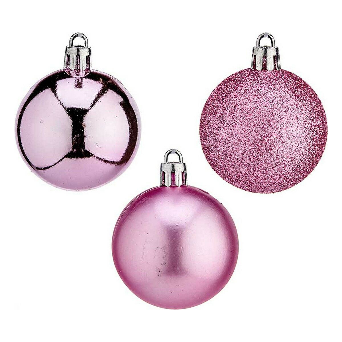 Christmas Bauble Ø 5 cm Pink Plastic 12 x 26,5 x 12 cm Christmas Bauble Ø 5 cm Pink Plastic 12 x 26,5 x 12 cm