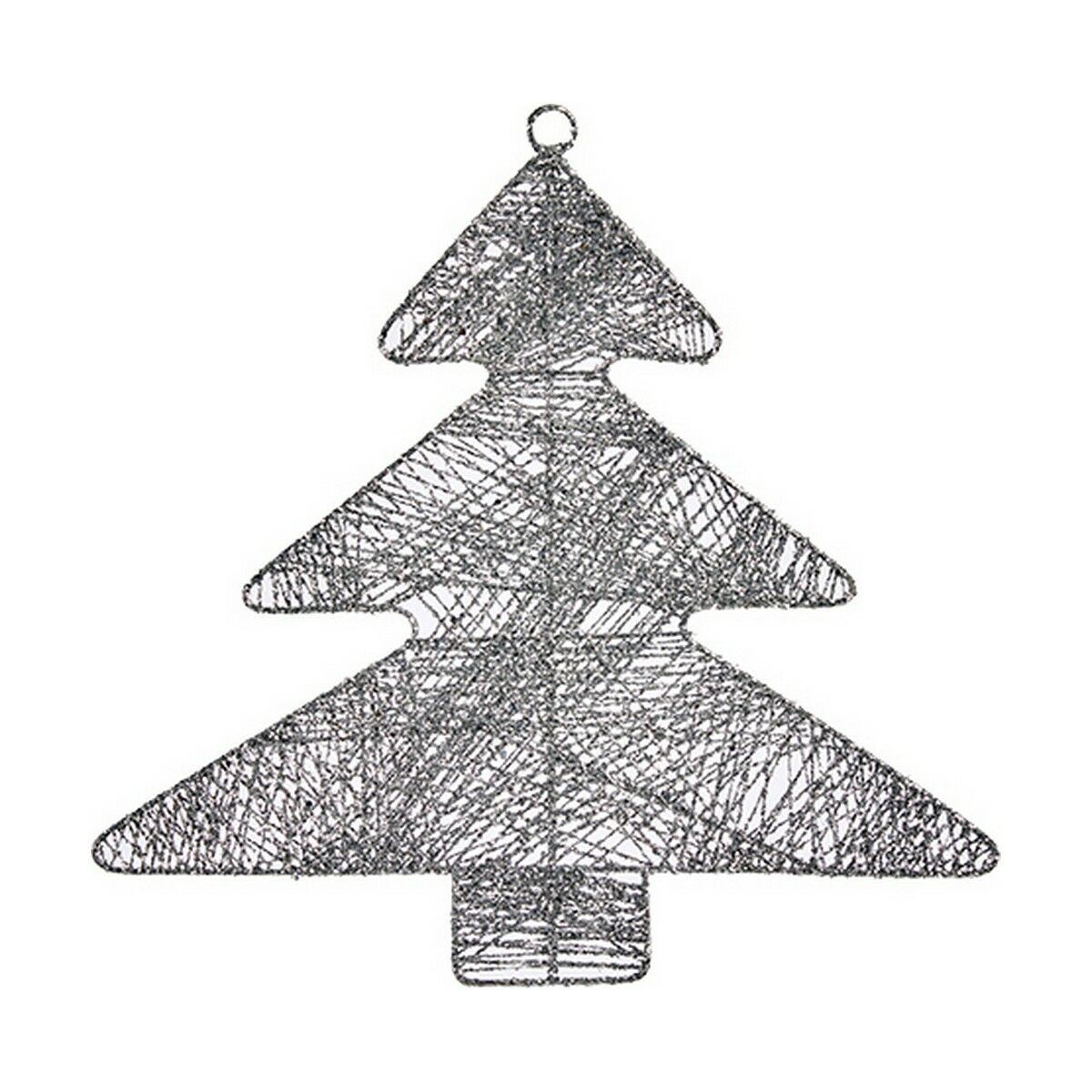 Christmas bauble Silver Christmas Tree 36,7 x 0,2 x 37,5 cm Metal Plastic Christmas bauble Silver Christmas Tree 36,7 x 0,2 x 37,5 cm Metal Plastic