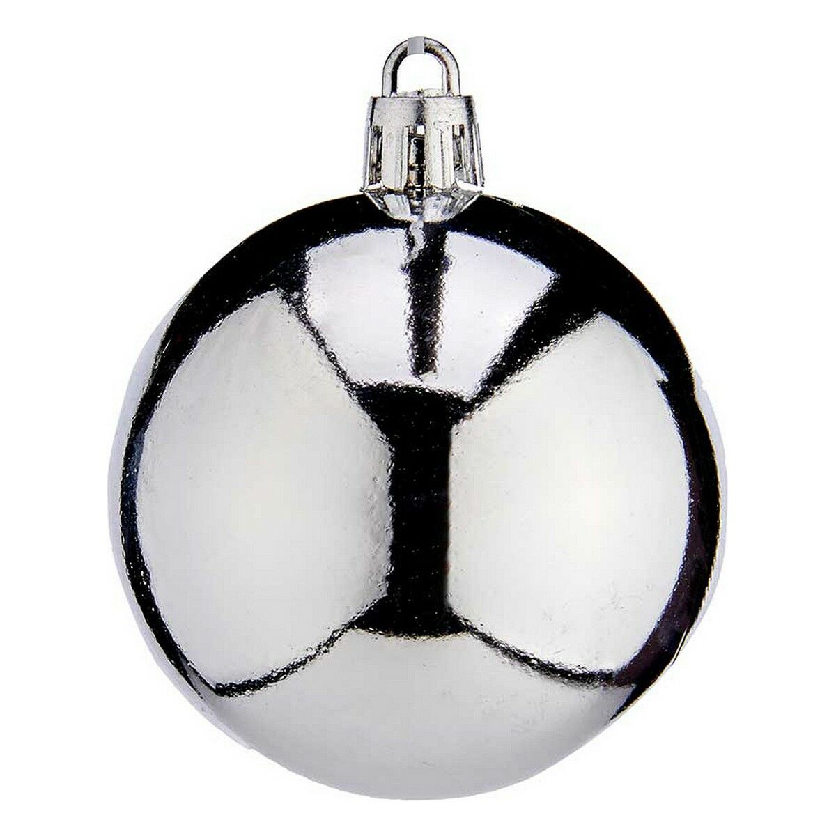 Christmas Baubles Ø 6 cm 24 Units Silver Plastic Christmas Baubles Ø 6 cm 24 Units Silver Plastic