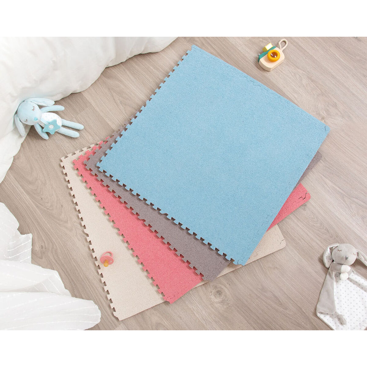 Play mat 60 x 60 x 1 cm Blue 4 Pieces