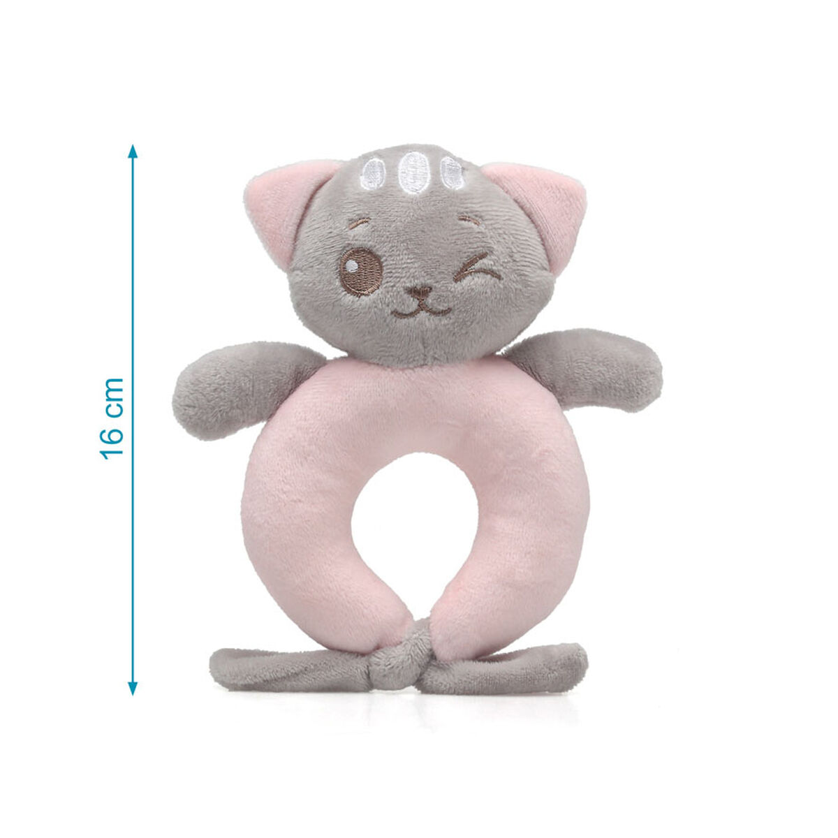 Rattle Cat 16 cm Pink