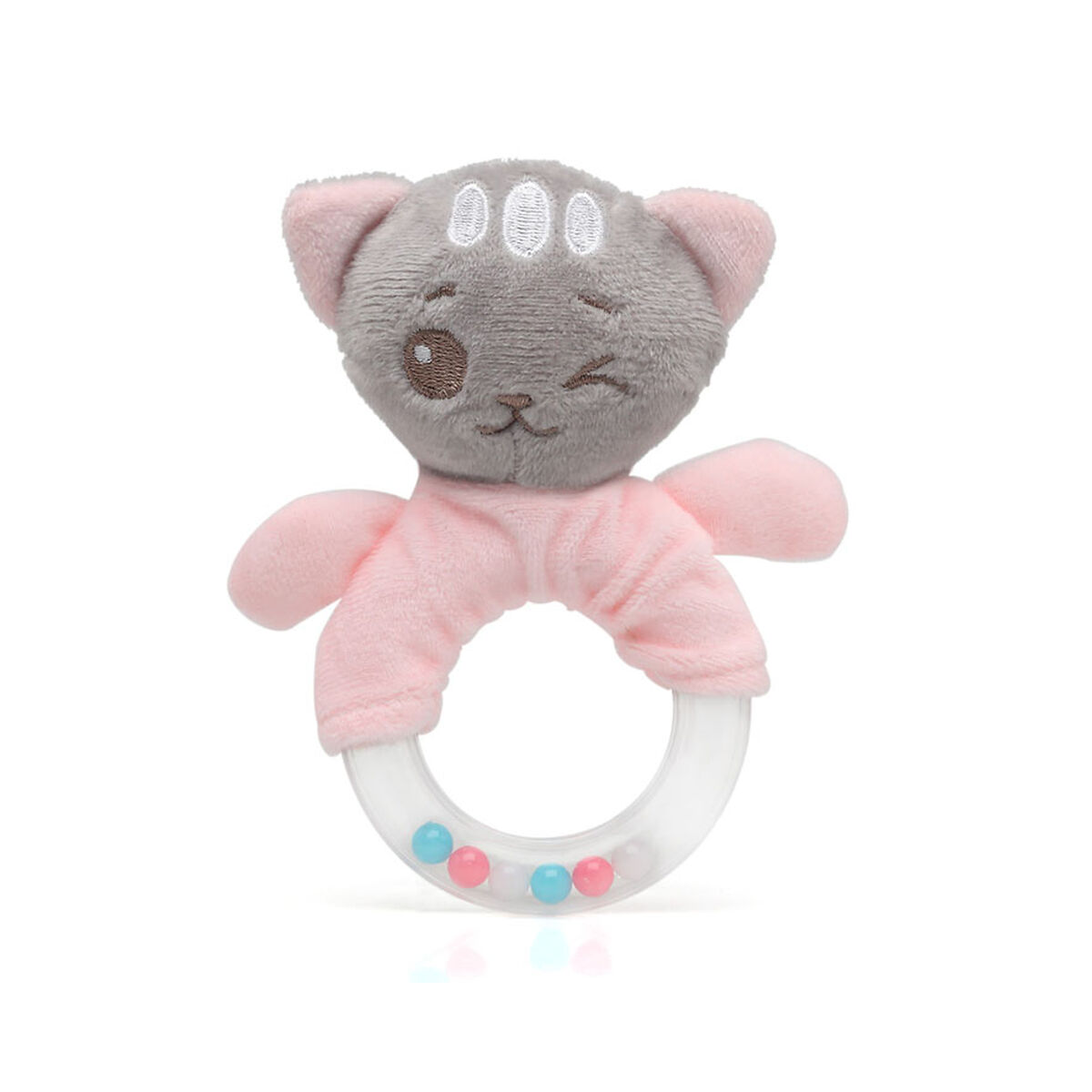 Rattle Cat 18 cm Pink
