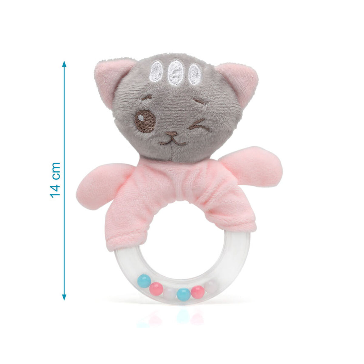 Rattle Cat 18 cm Pink
