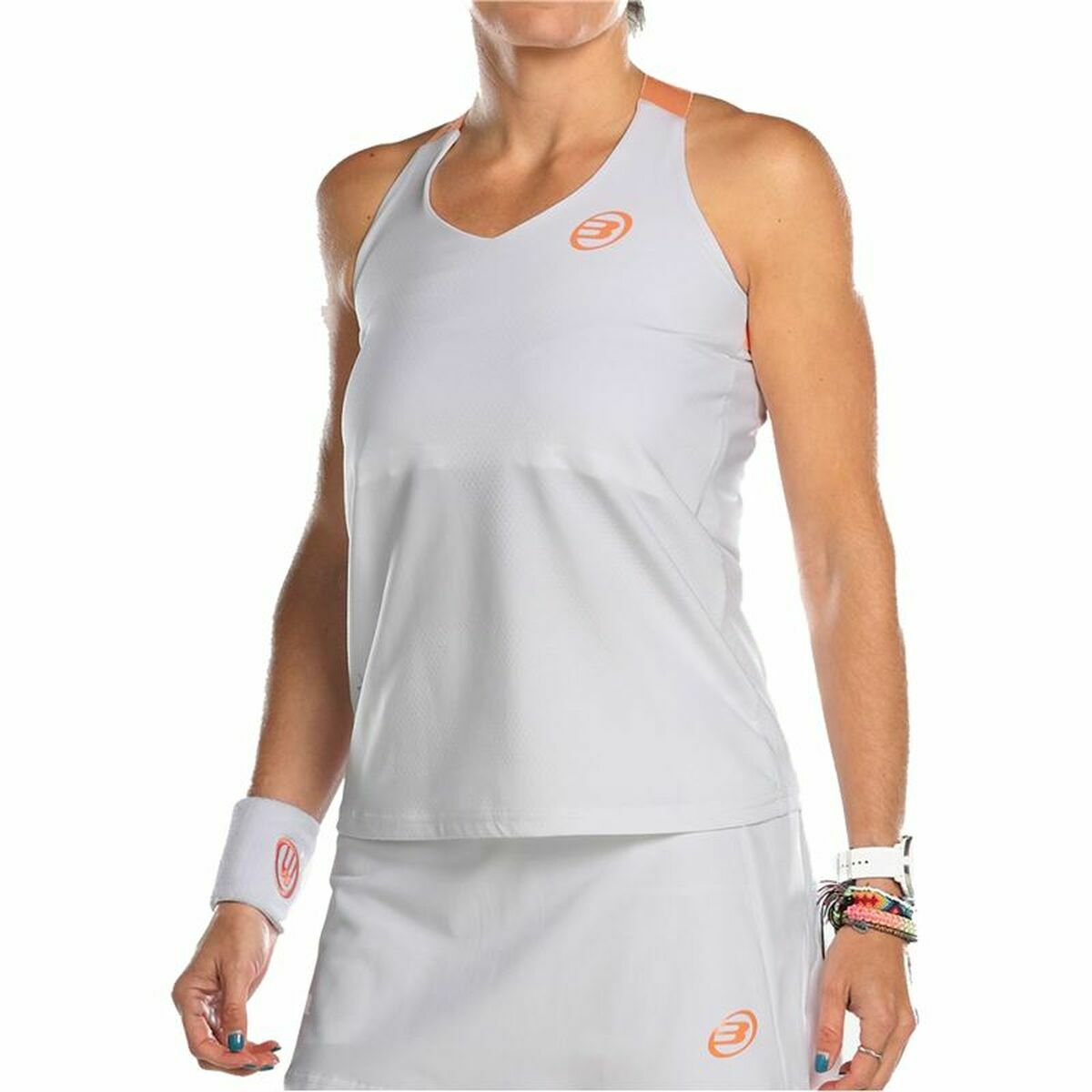 Tank Top Women Bullpadel Acoda White Tank Top Women Bullpadel Acoda White