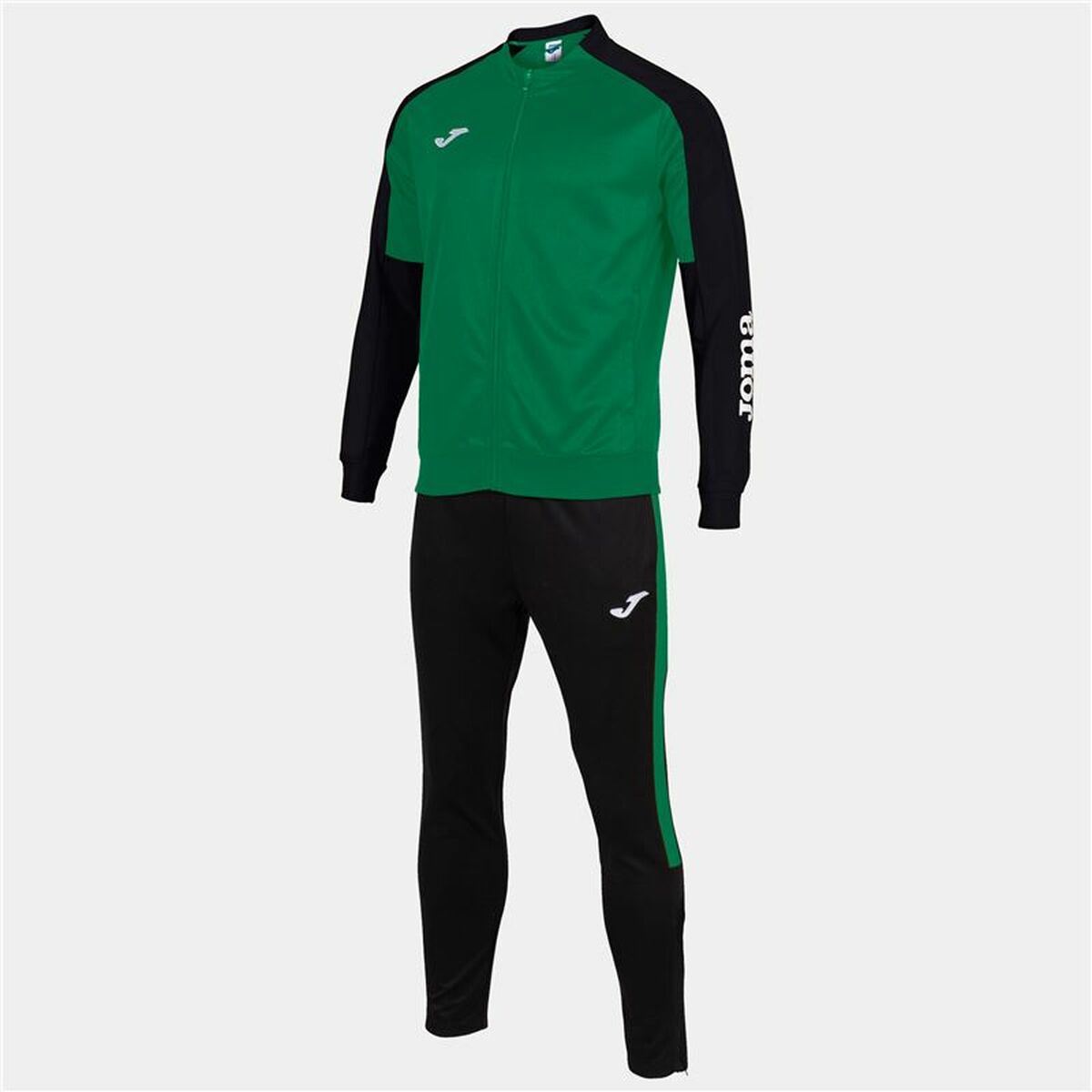 Tracksuit for Adults Joma Sport Eco Championship Black Green Children’s Men 2 Pieces