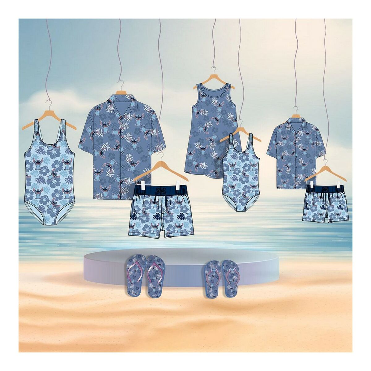 Childrenâs Bathing Costume Stitch Light Blue