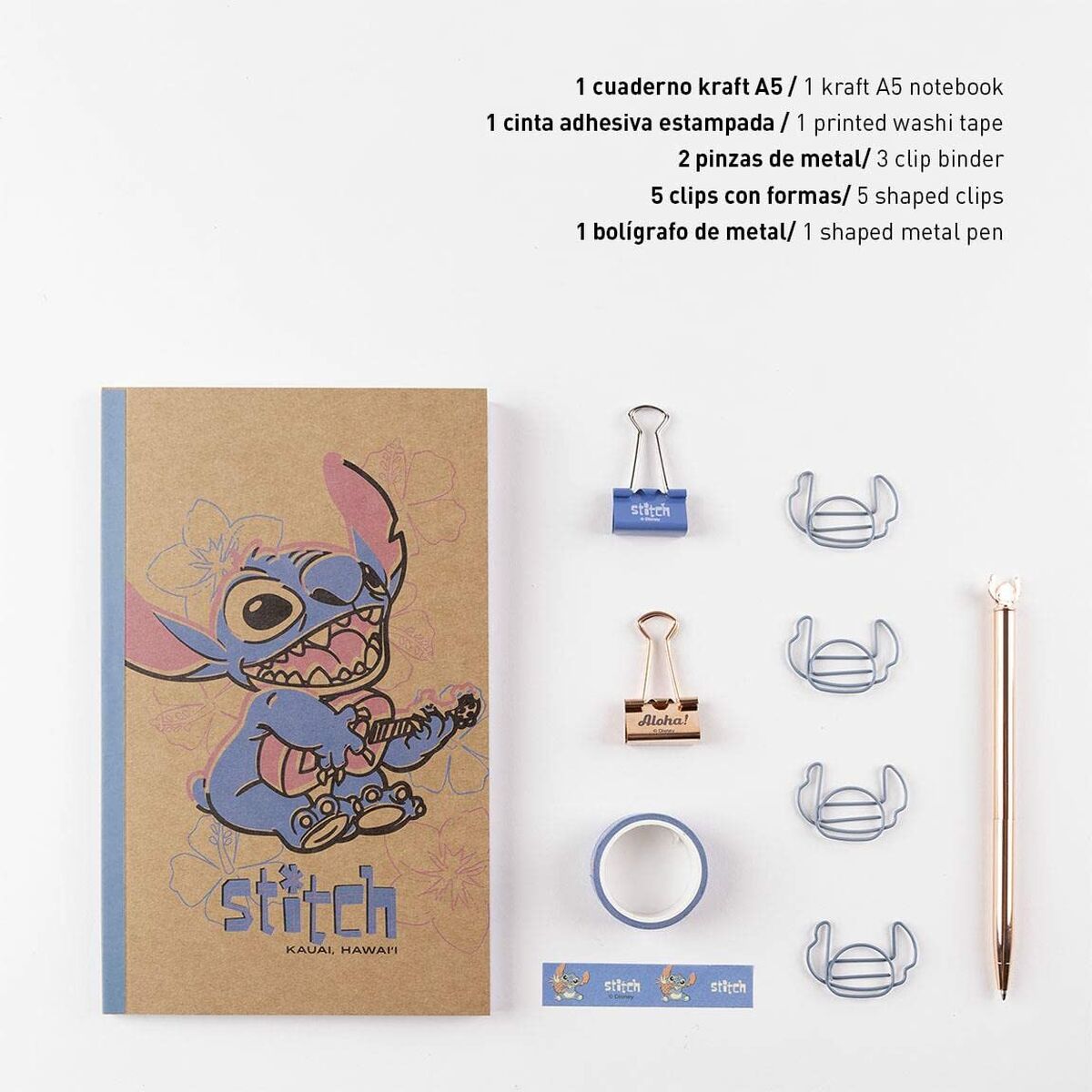 Stationery Set Stitch 10 Pieces Blue