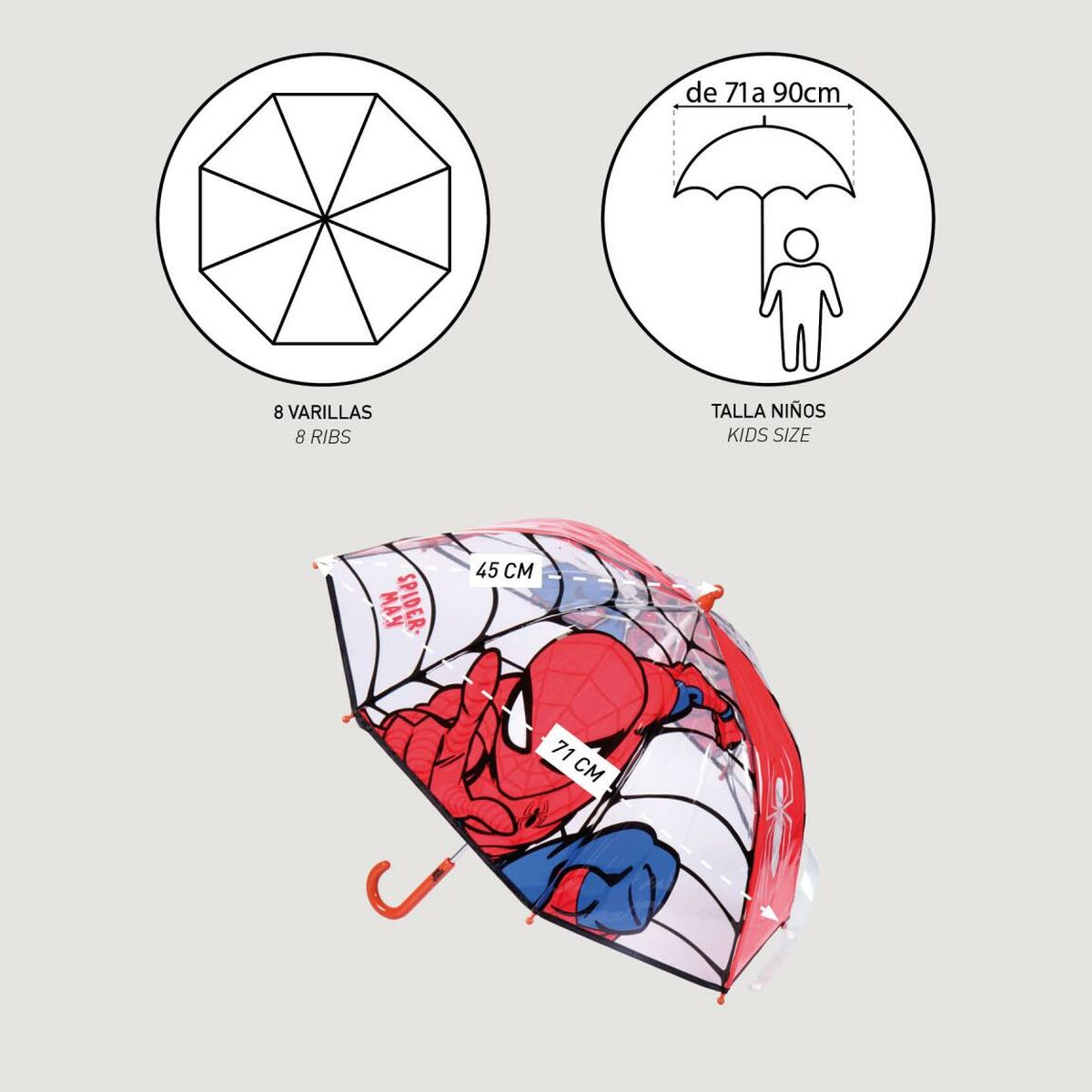 Umbrella Spider-Man Red PoE 45 cm