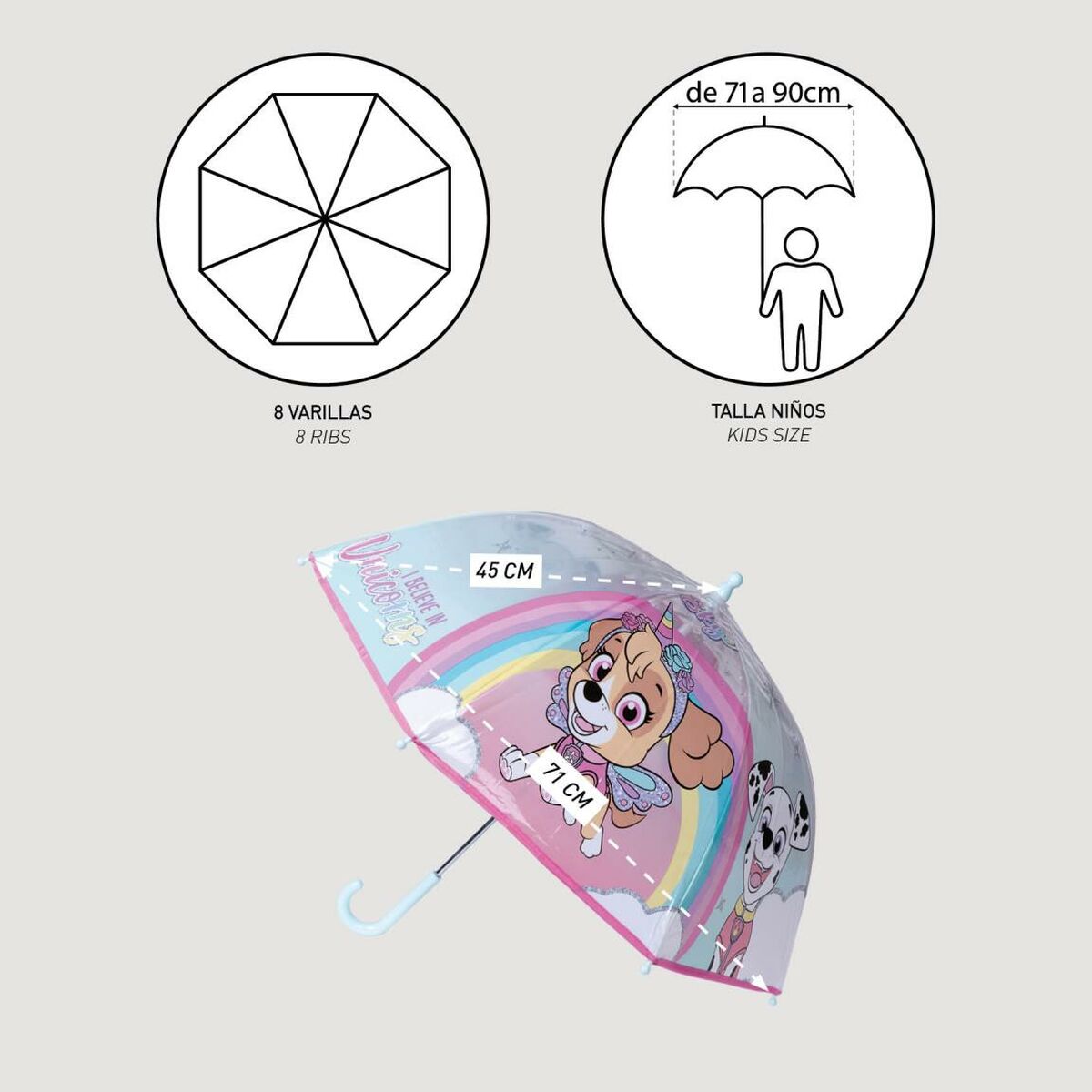 Umbrella The Paw Patrol  71 cm Pink