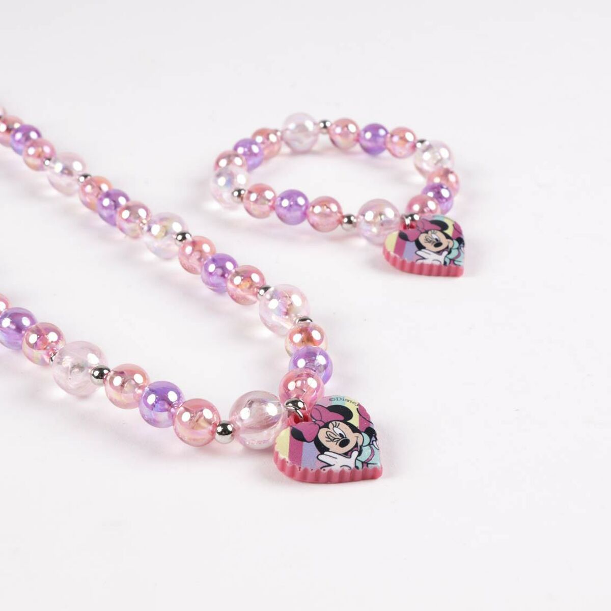 Necklace and Bracelets set Minnie Mouse Pink 2 Pieces