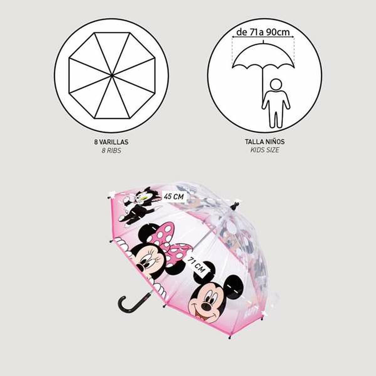 Umbrella Minnie Mouse  71 cm 45cm