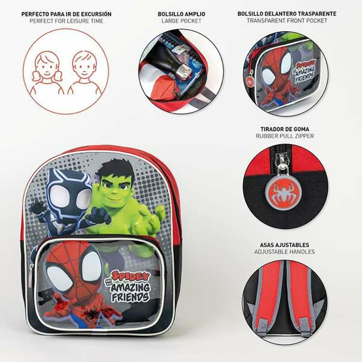 School Bag Spidey Red 25,0 x 30,0 x 1,2 cm