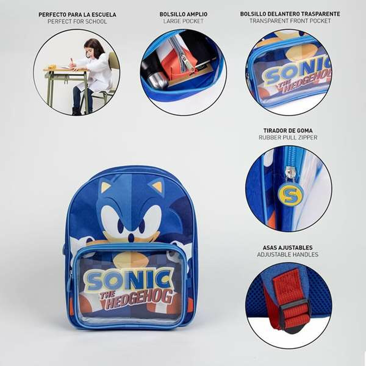 School Bag Sonic Blue 25,0 x 30,0 x 1,2 cm
