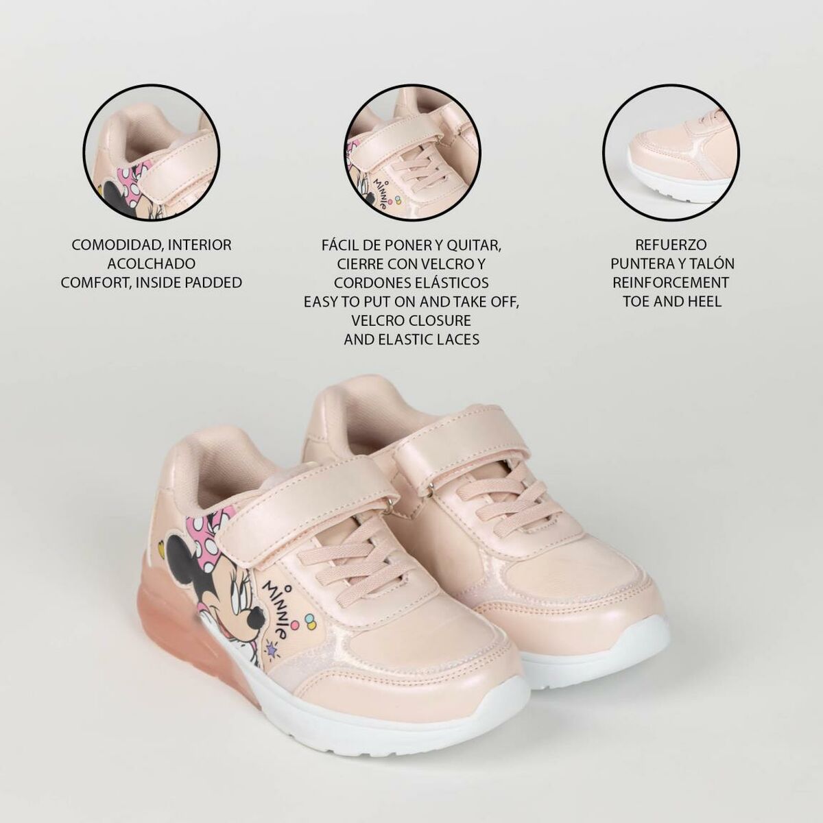 LED Trainers Minnie Mouse Pink