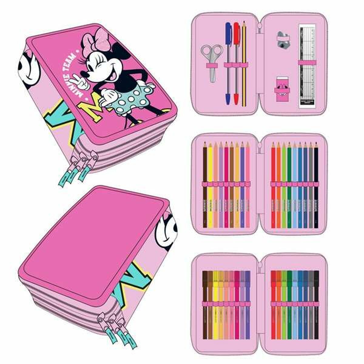 School Case Minnie Mouse Fuchsia 12,5 x 6,5 x 19,5 cm School Case Minnie Mouse Fuchsia 12,5 x 6,5 x 19,5 cm