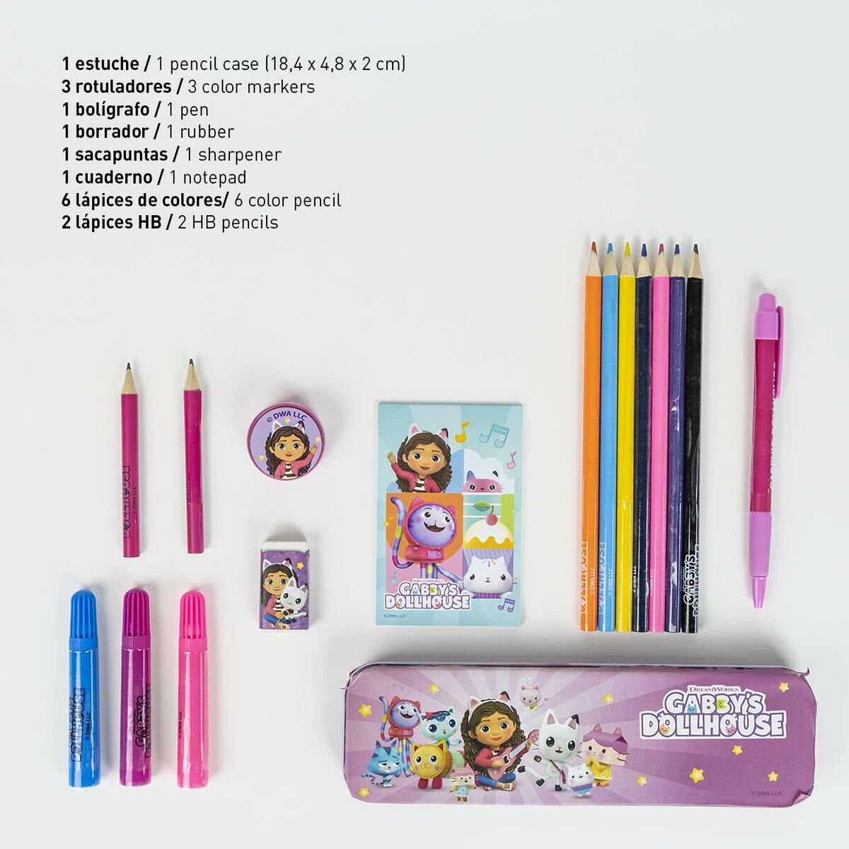 Stationery Set Gabby’s Dollhouse Pink 24 Pieces